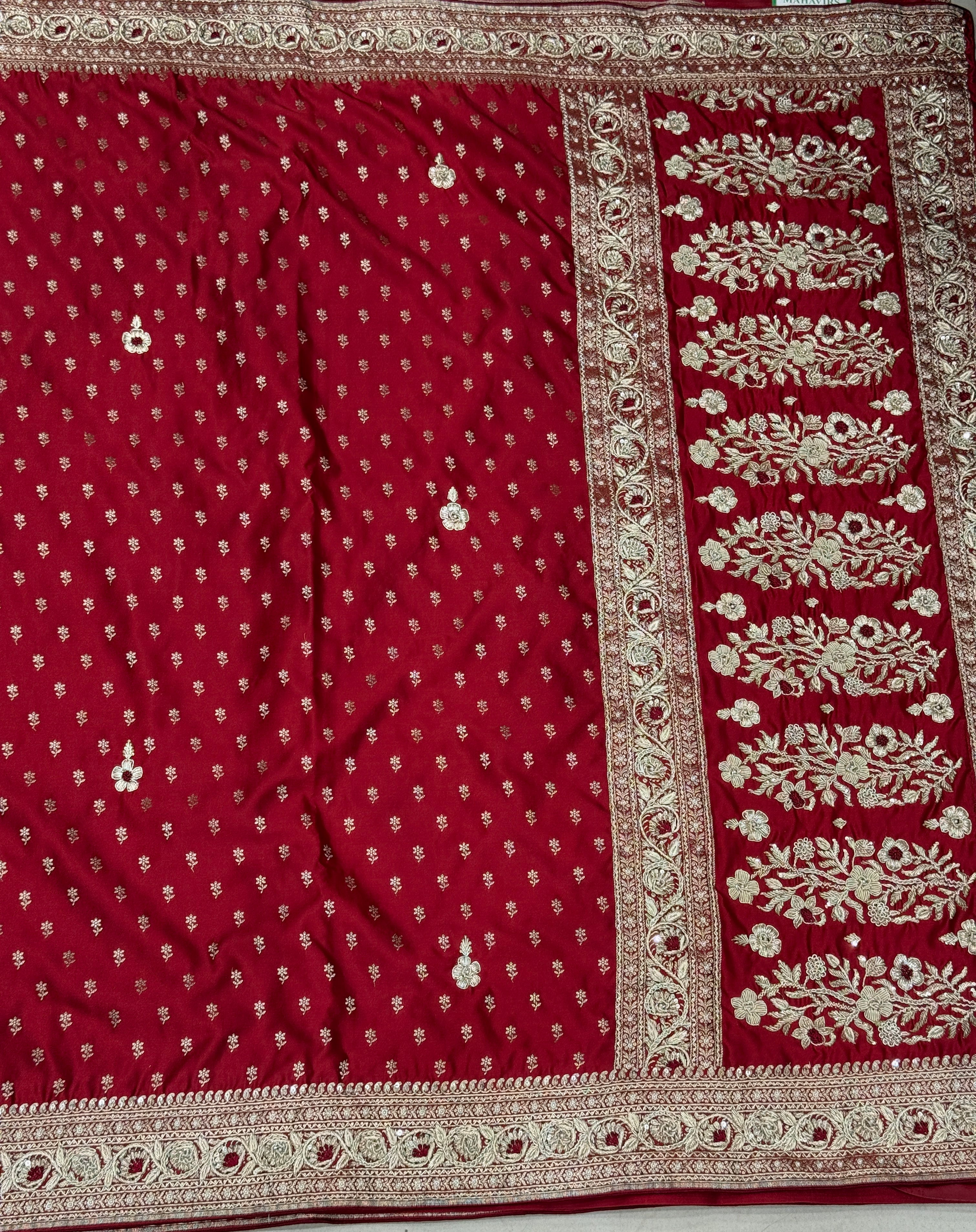 Maroon Banarasi Butti Resham Zardozi Hand Embroidery Saree