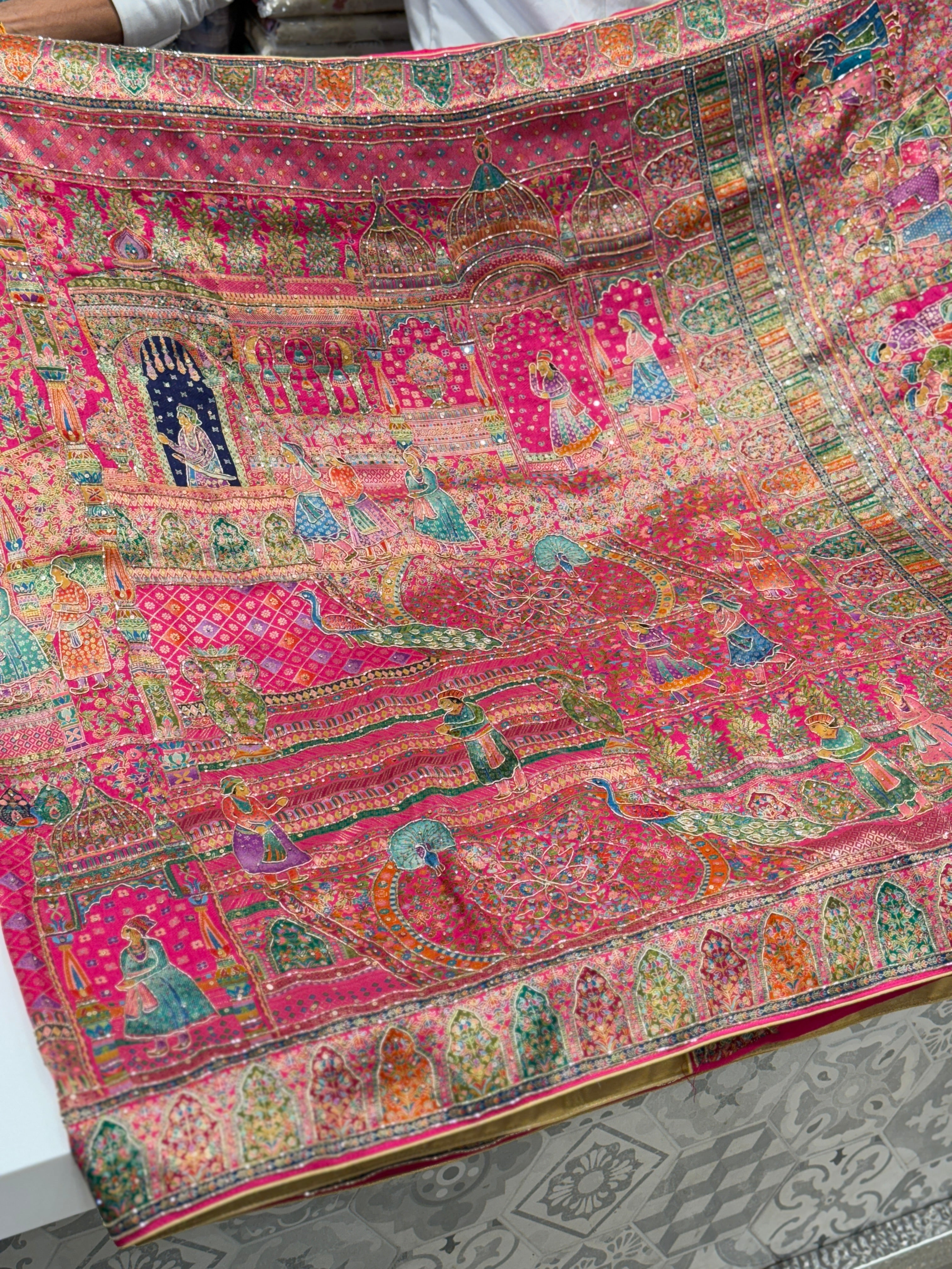 Rani Darbar Pashmina Style Weave with Hand Embroidery