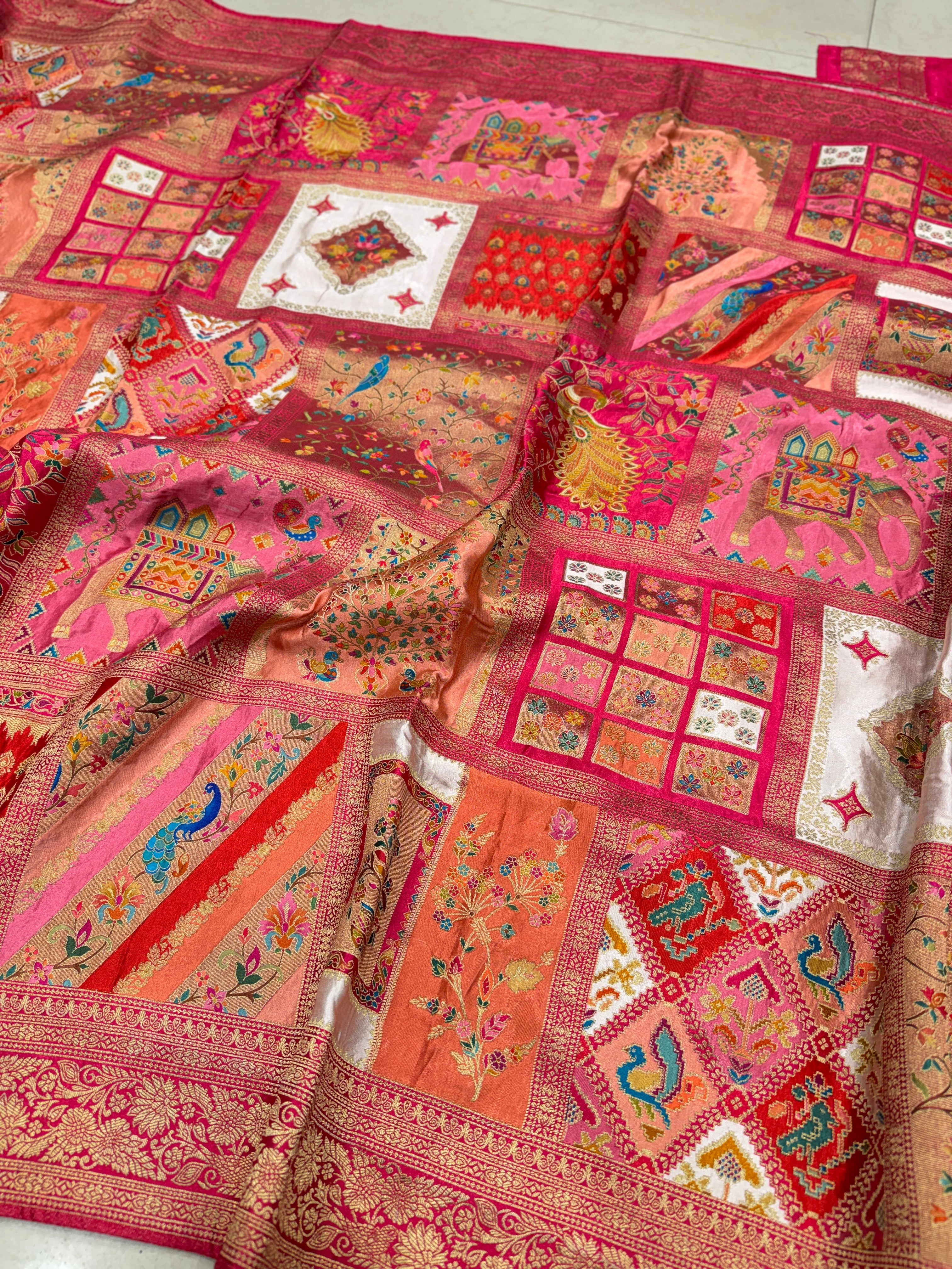 Contemporary Rangkat Modal Banarasi Weaved Saree