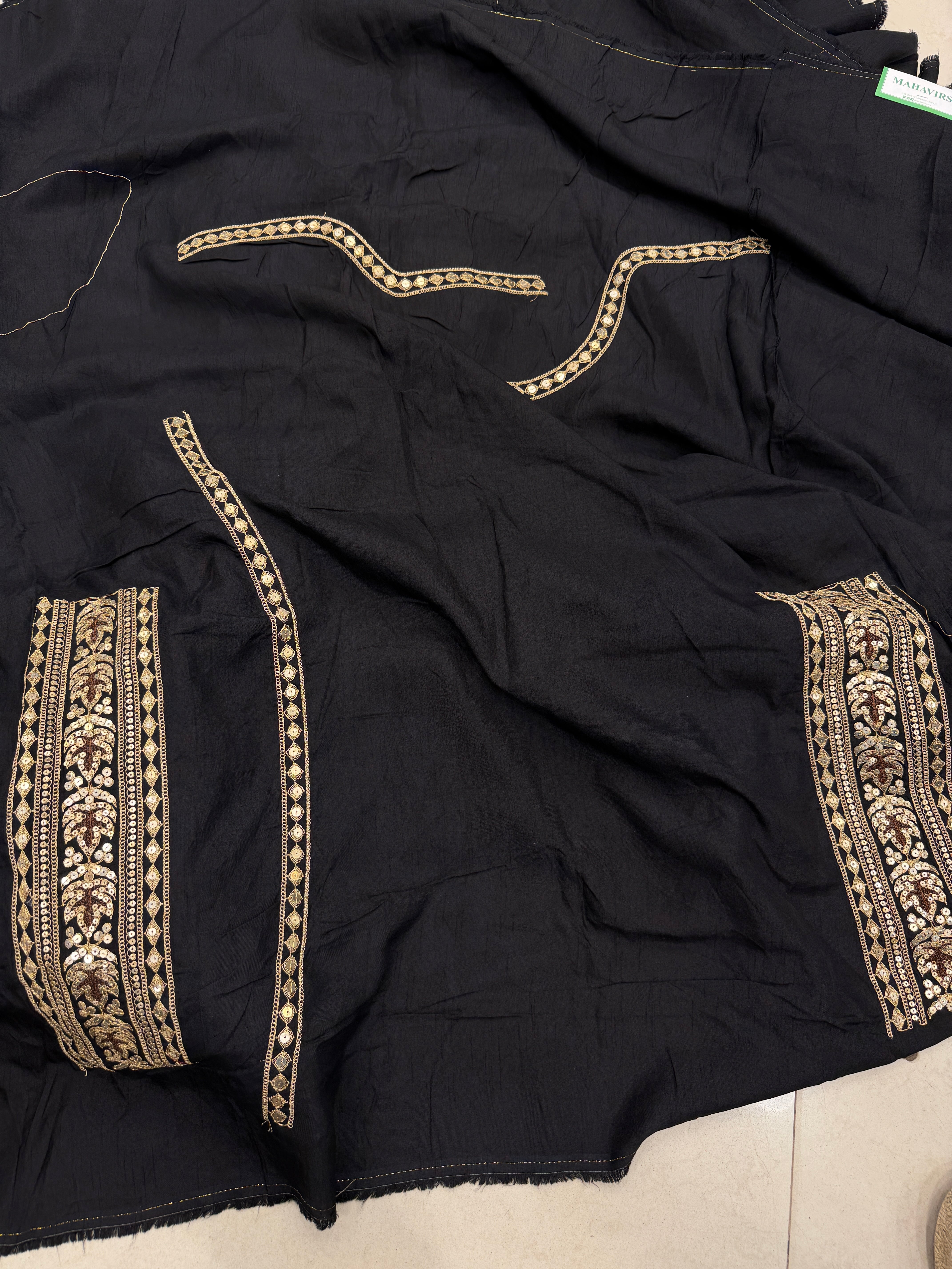 Black Marodi Embroidery Butta Sabyasachi Inspired Pure Silk Saree