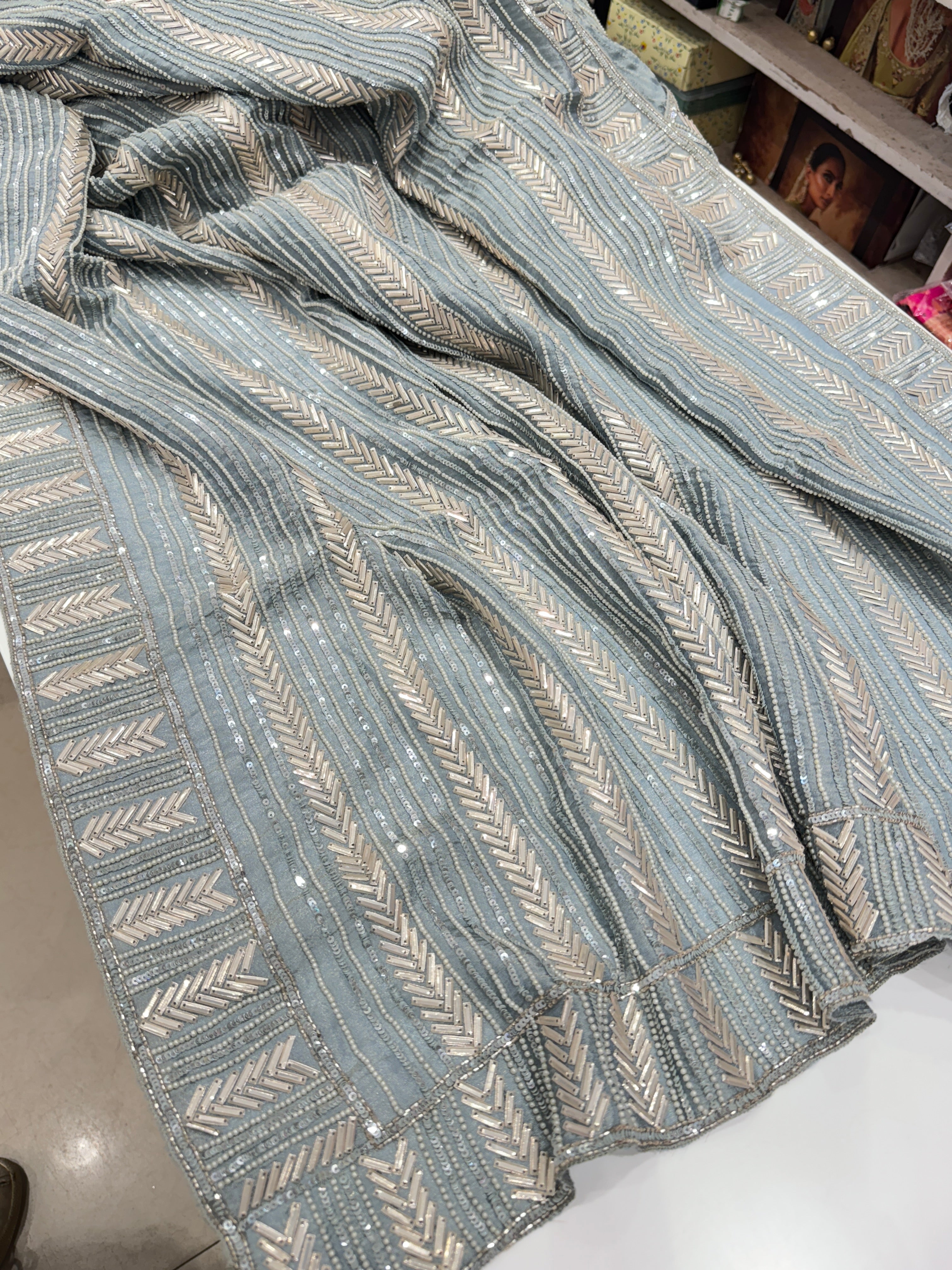 Space Blue Tissue Crepe Suhana Khan Inspired Saree