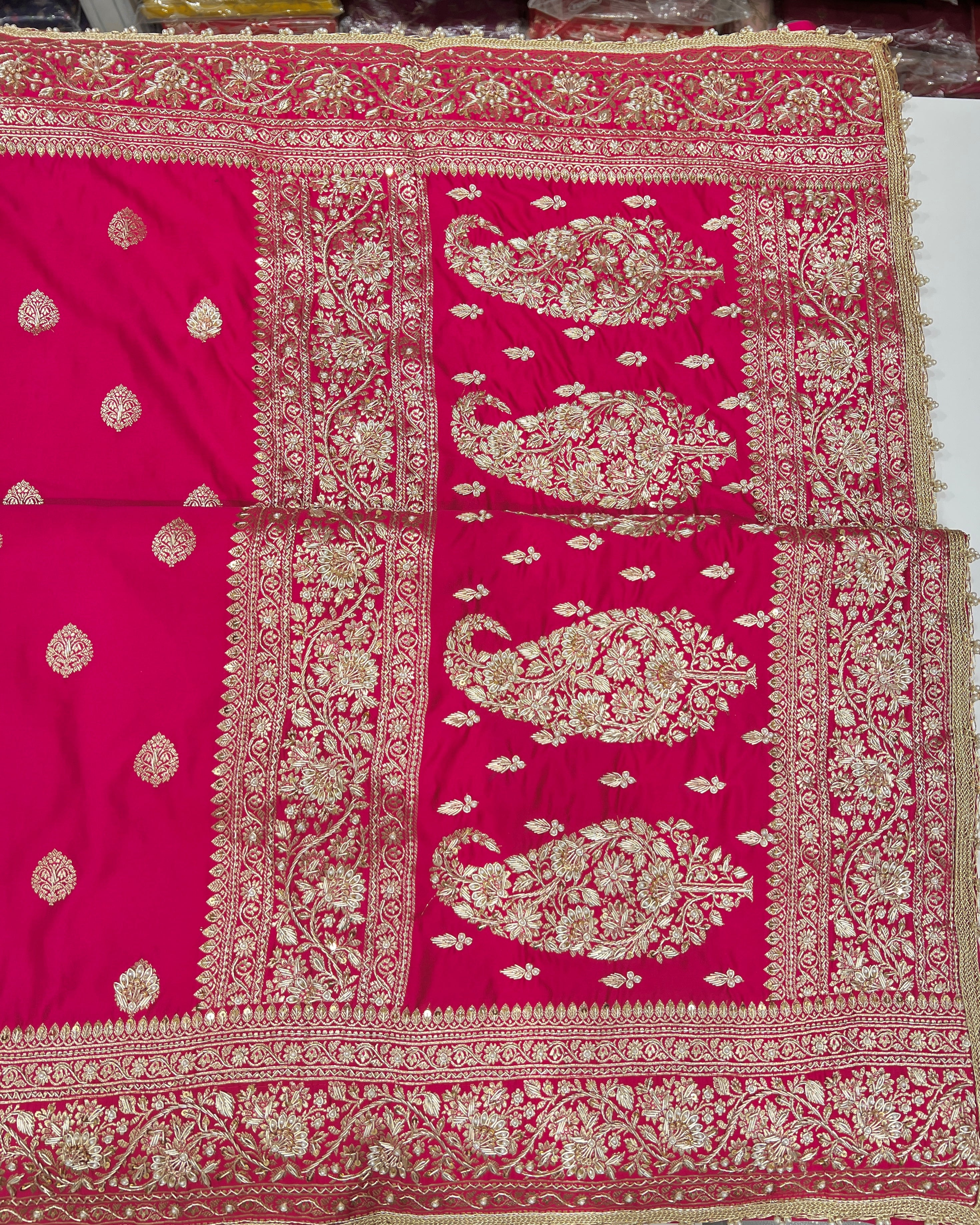 Rani Banarasi Silk Butti Zardozi Saree