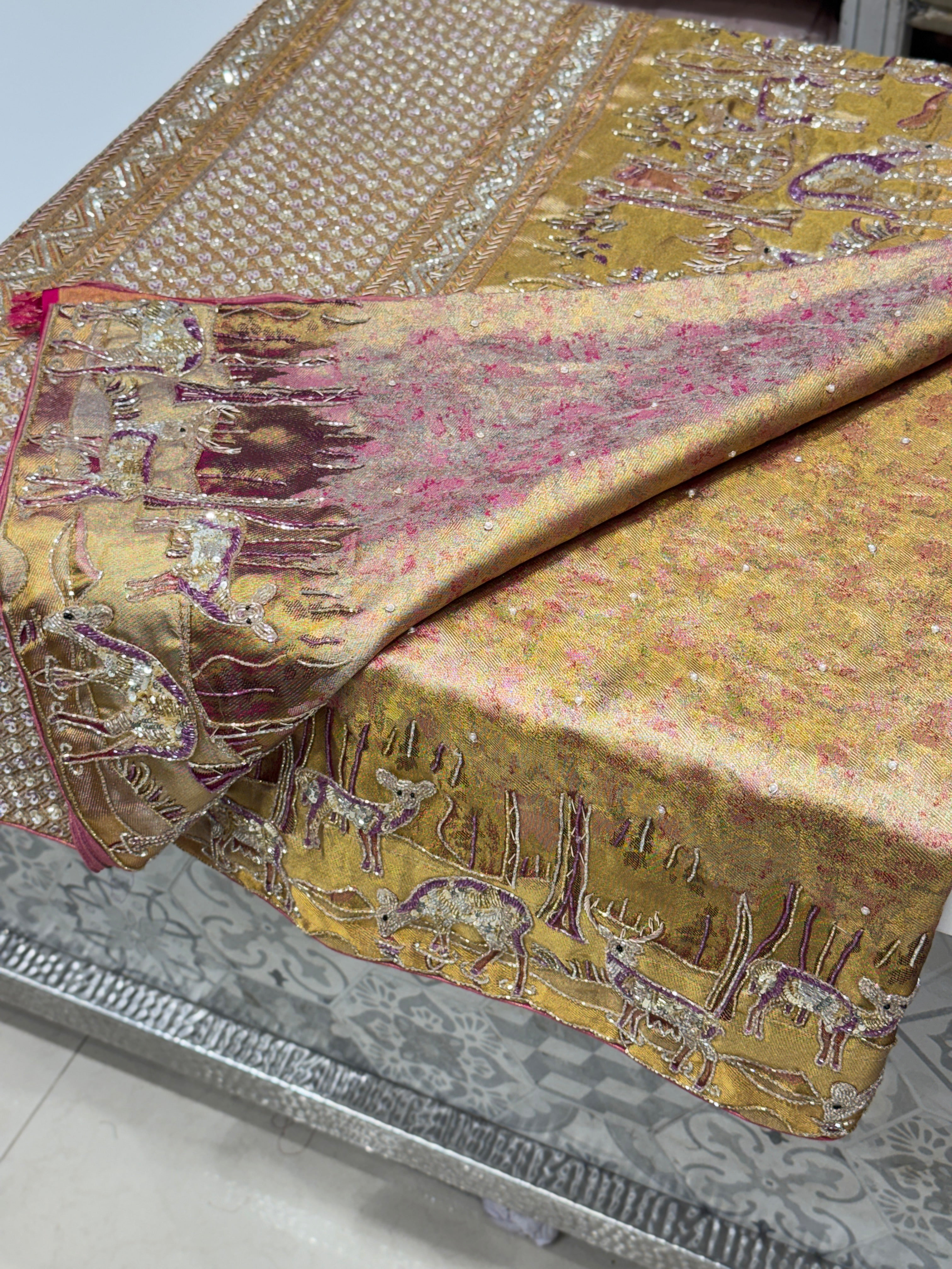 Kanjivaram Embroidery Hiraniya Edit Saree