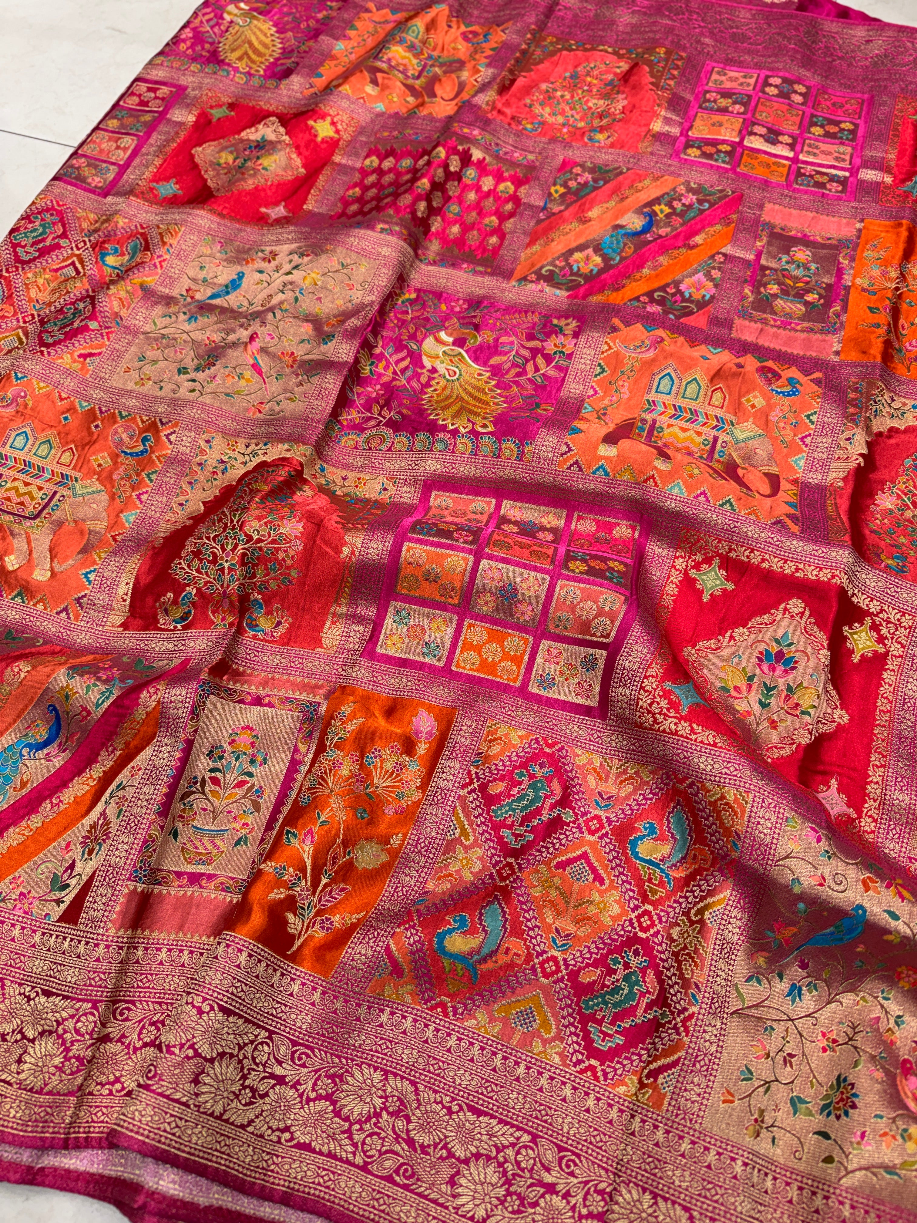 Contemporary Rani Rangkat Modal Banarasi Weaved Saree