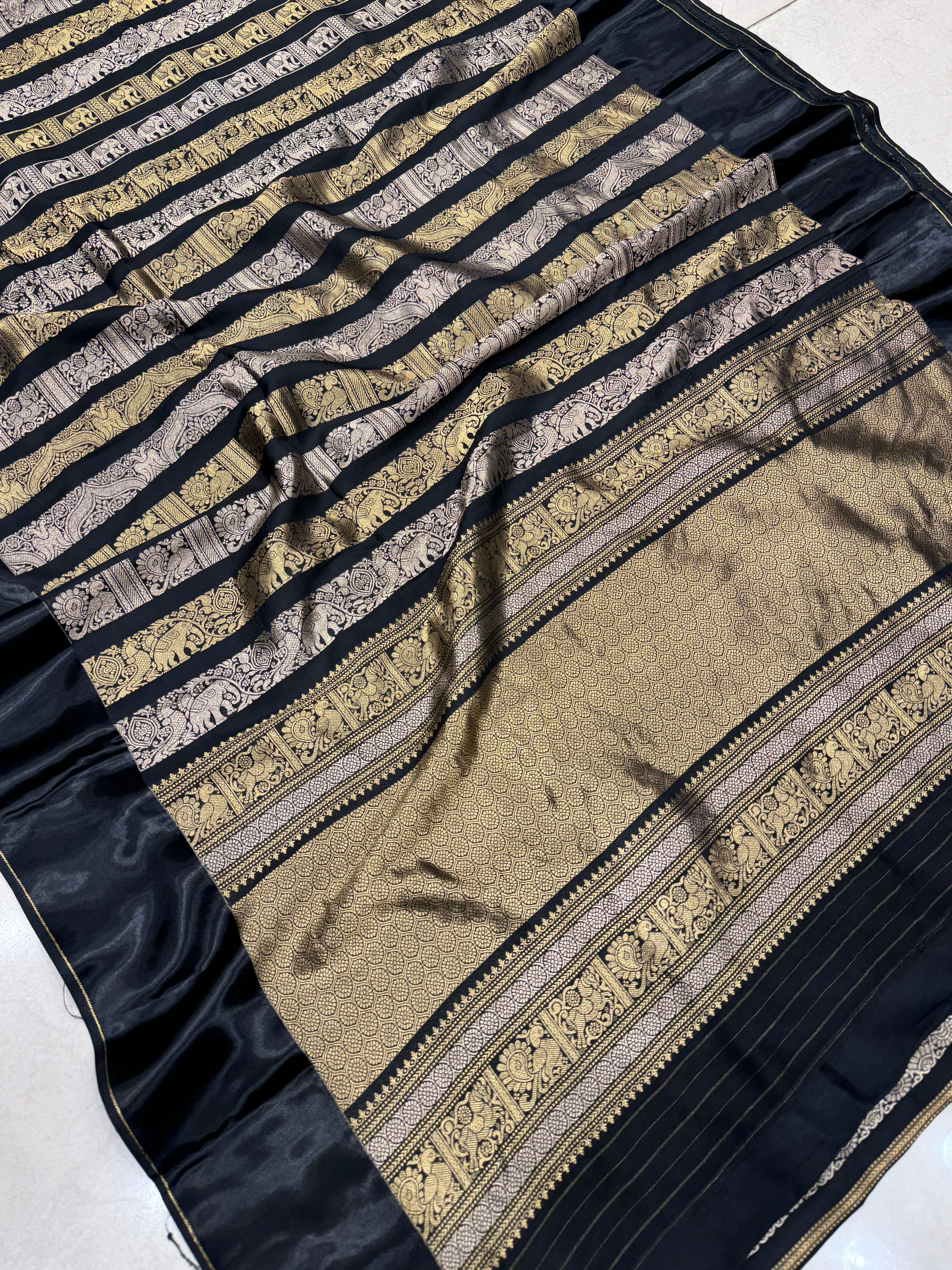 Nita Ambani Inspired Black Contemporary Banarasi Saree