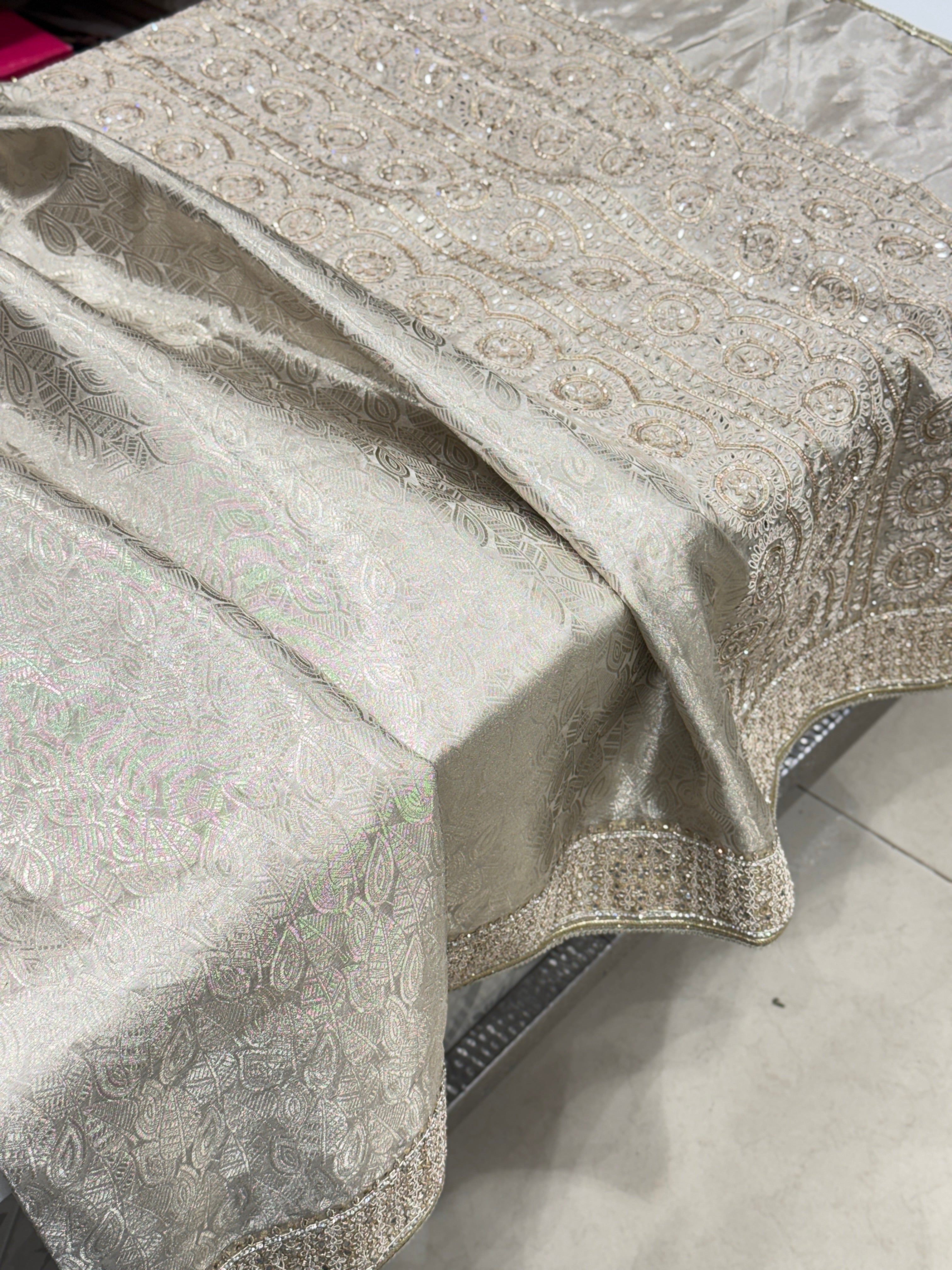 Silver Tissue Kanjivaram Contemporary Hand Embroidery Saree