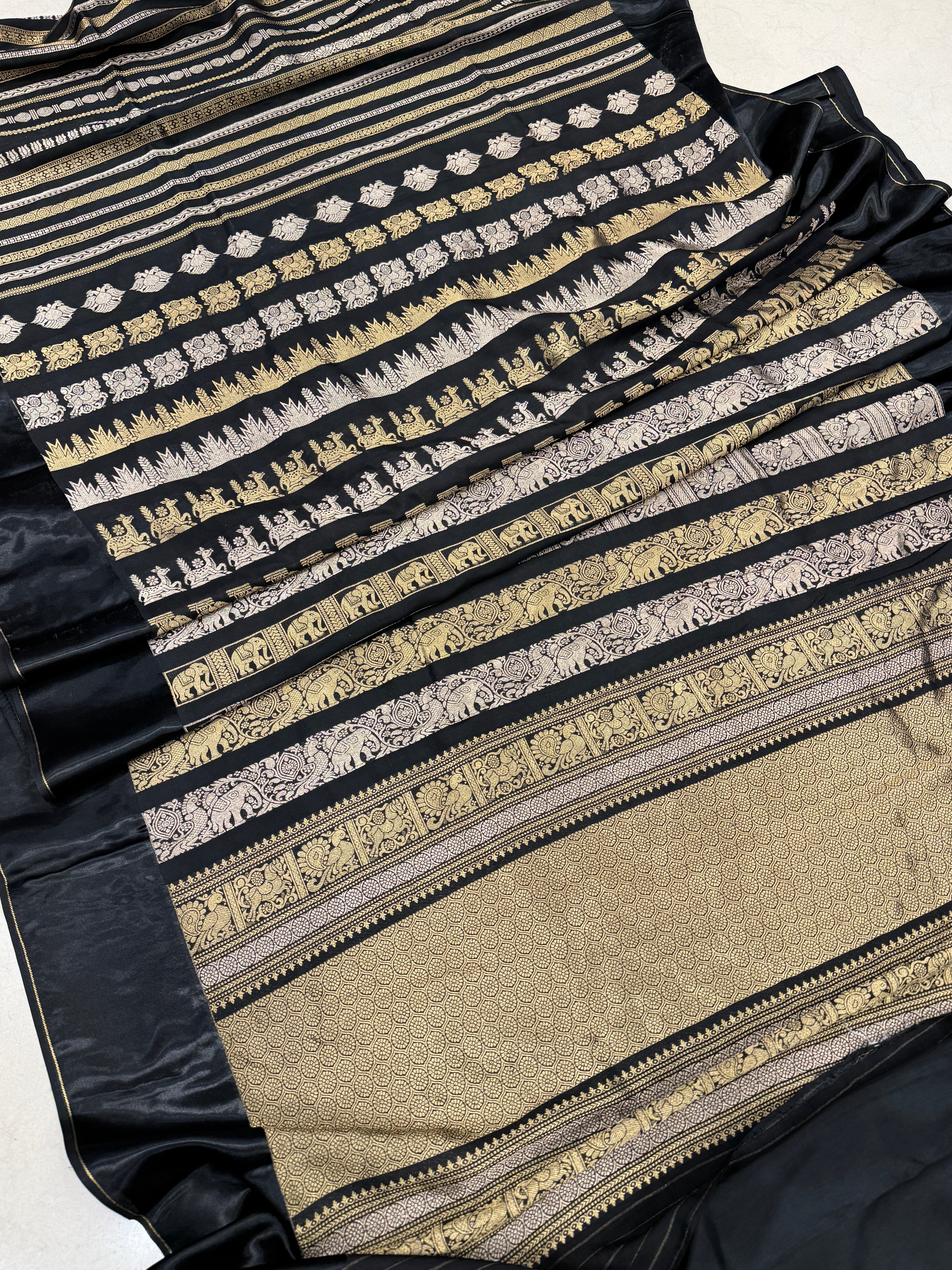Nita Ambani Inspired Black Contemporary Banarasi Saree