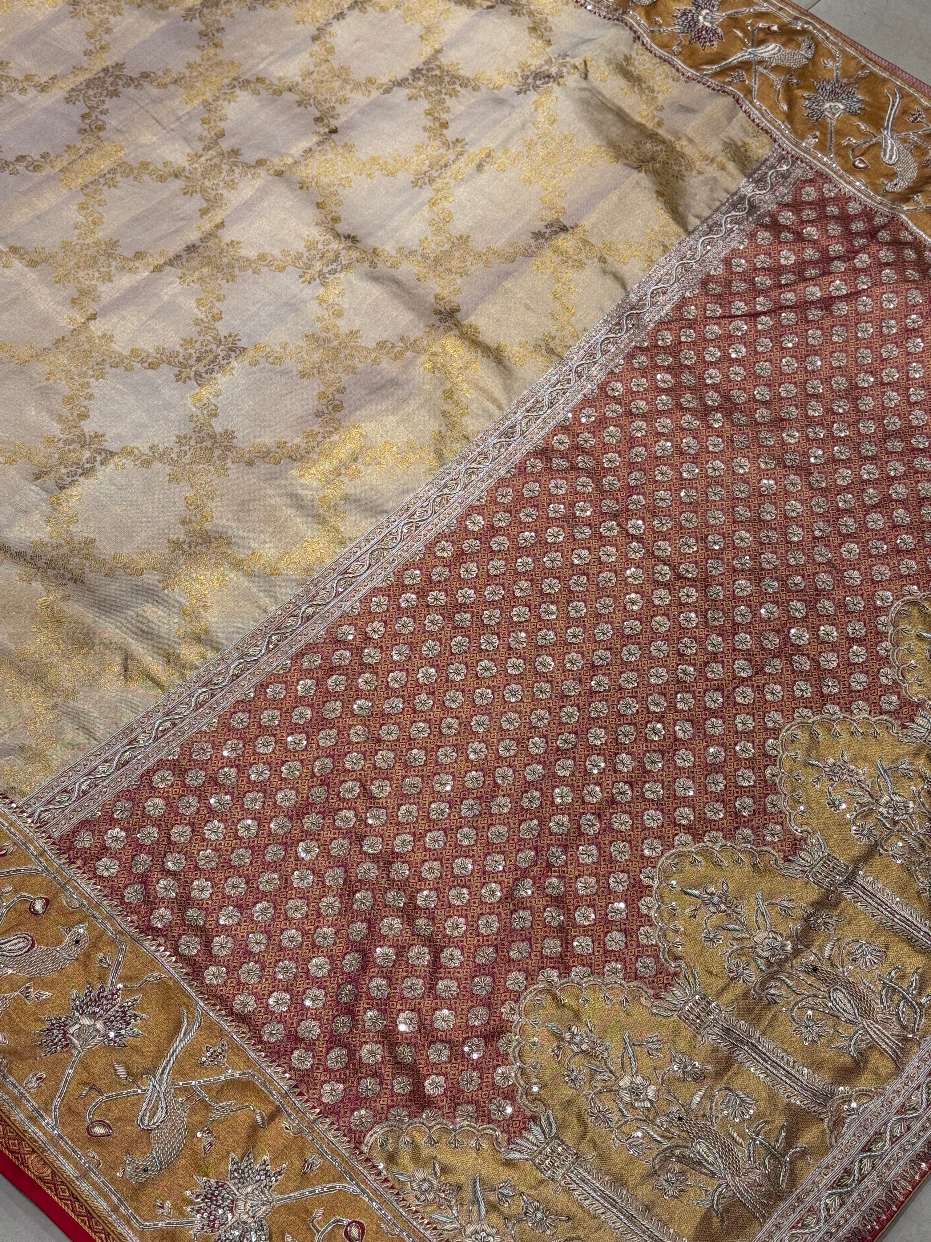 Kanjivaram Paithani Weave with Zardosi Embroidery Hand Made