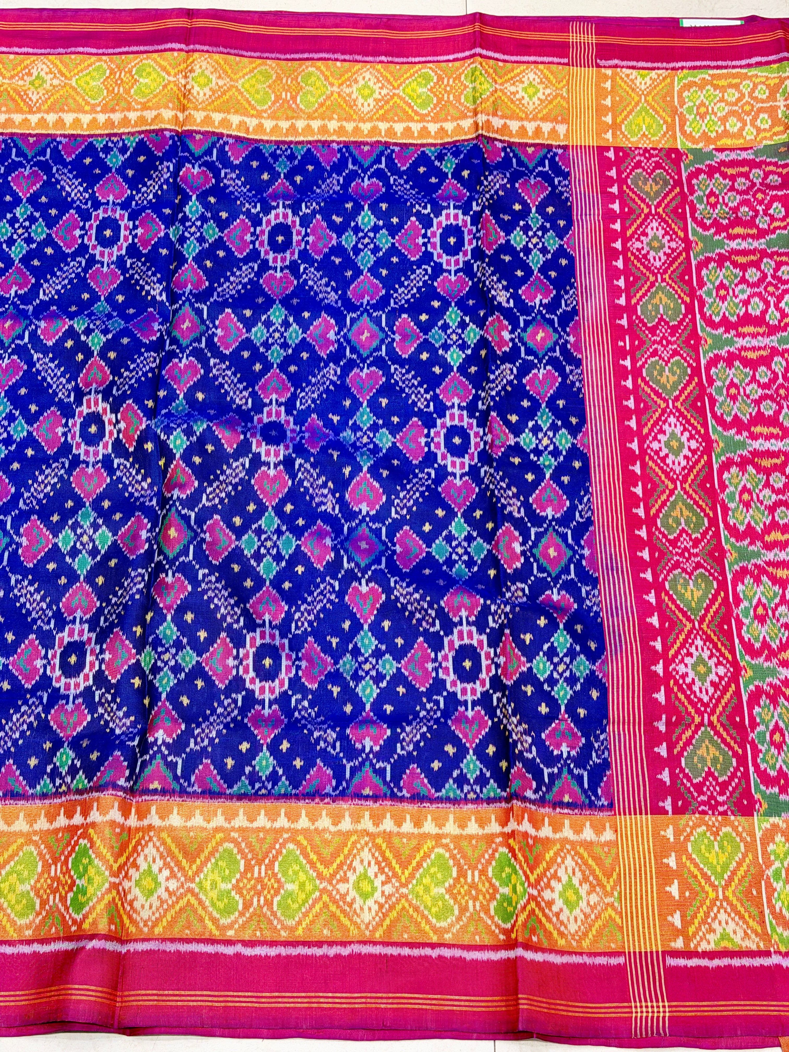 Blue Ratan Chowk Pure Silk Handloom Patola Saree