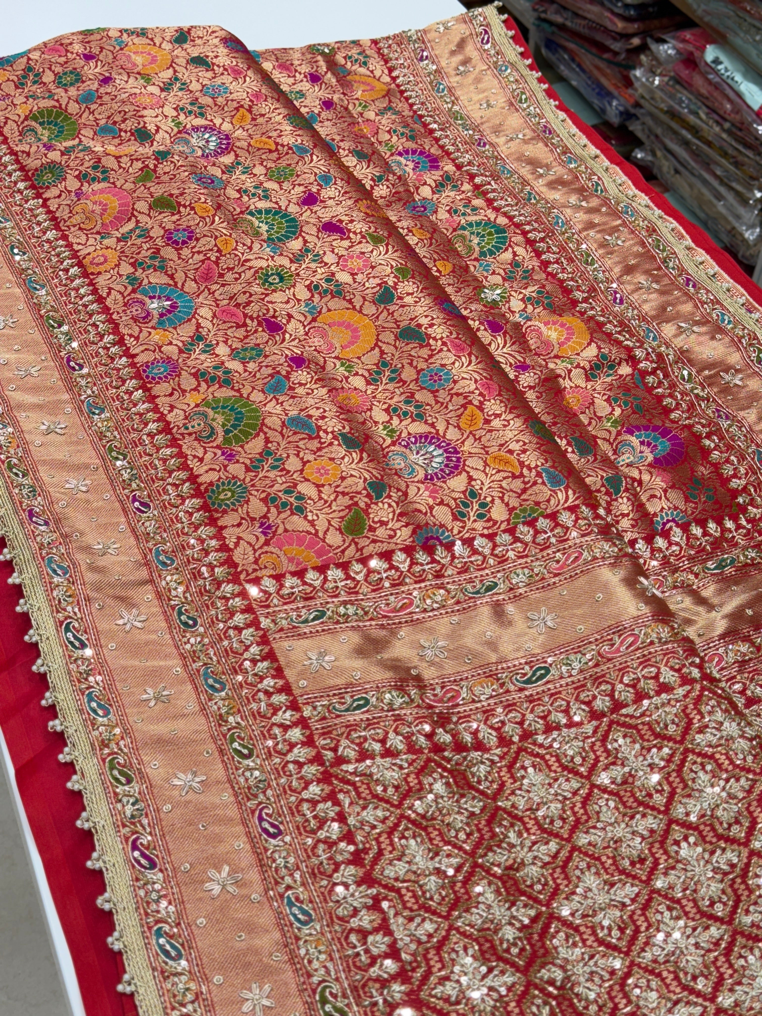Banarasi Kinkhwab Zardosi Embroidery Saree