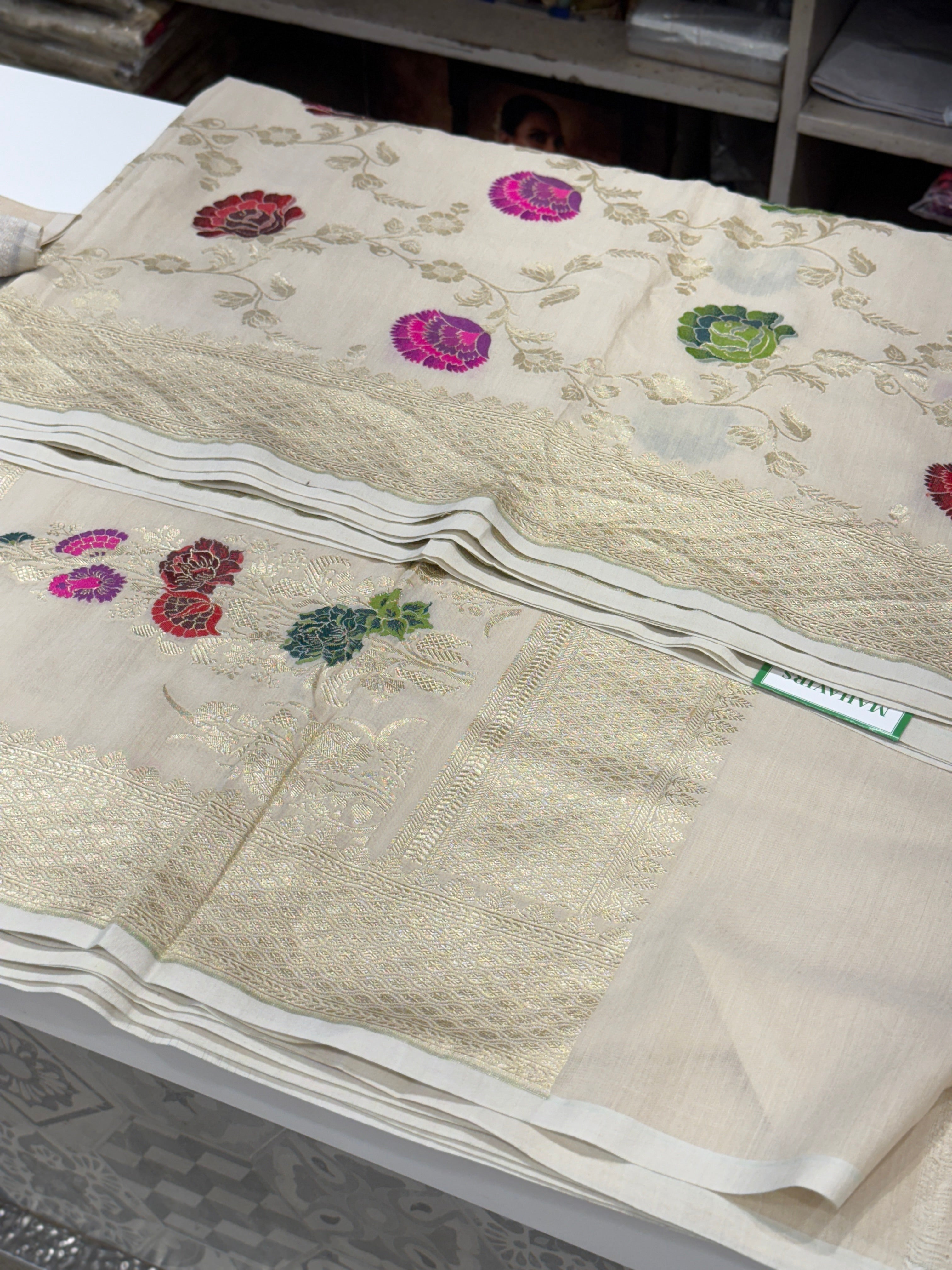 Handloom Banarasi Meena Tussor Silk Saree