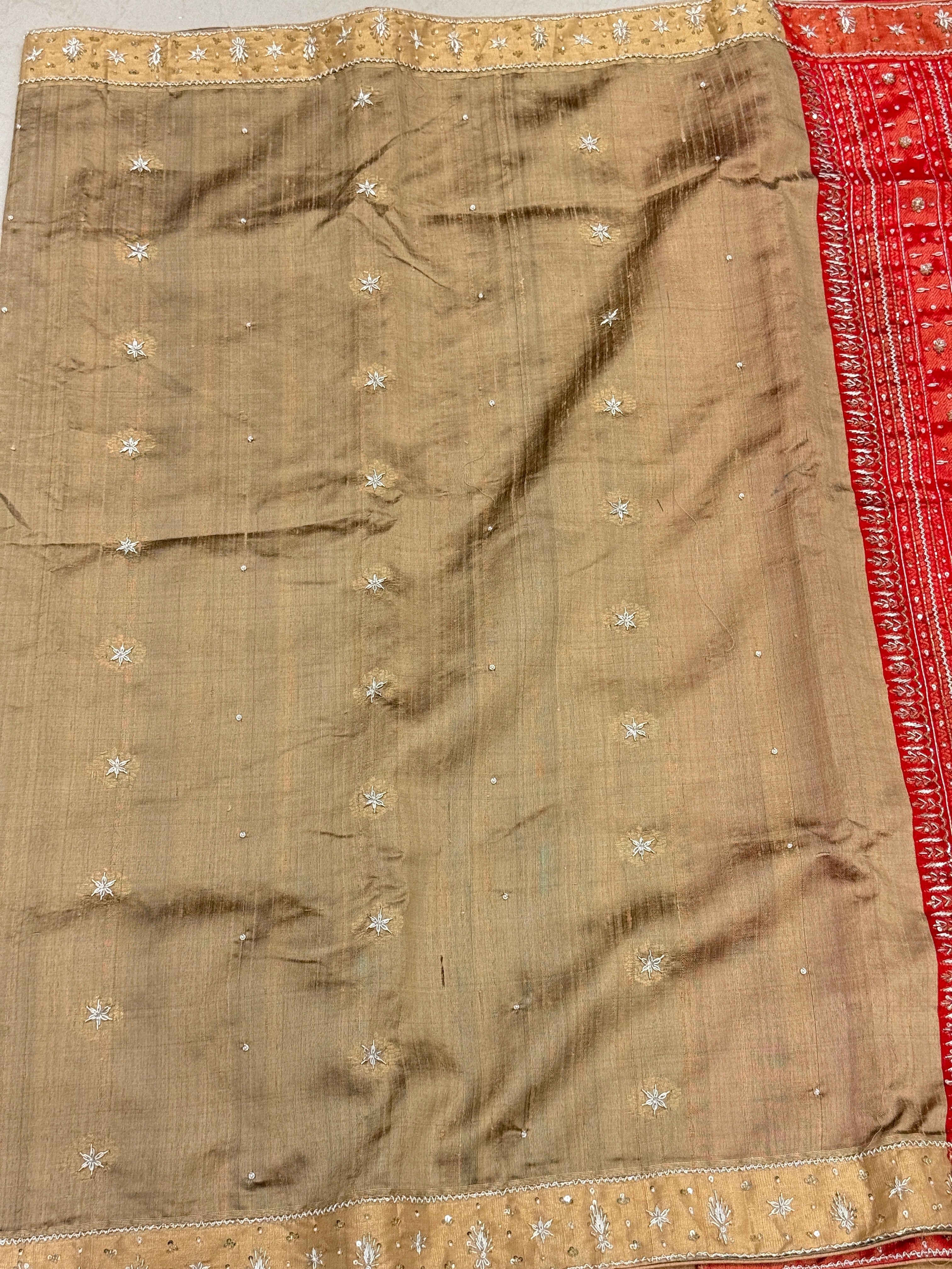 Tussor Kanjivaram Hand Embroidery Saree