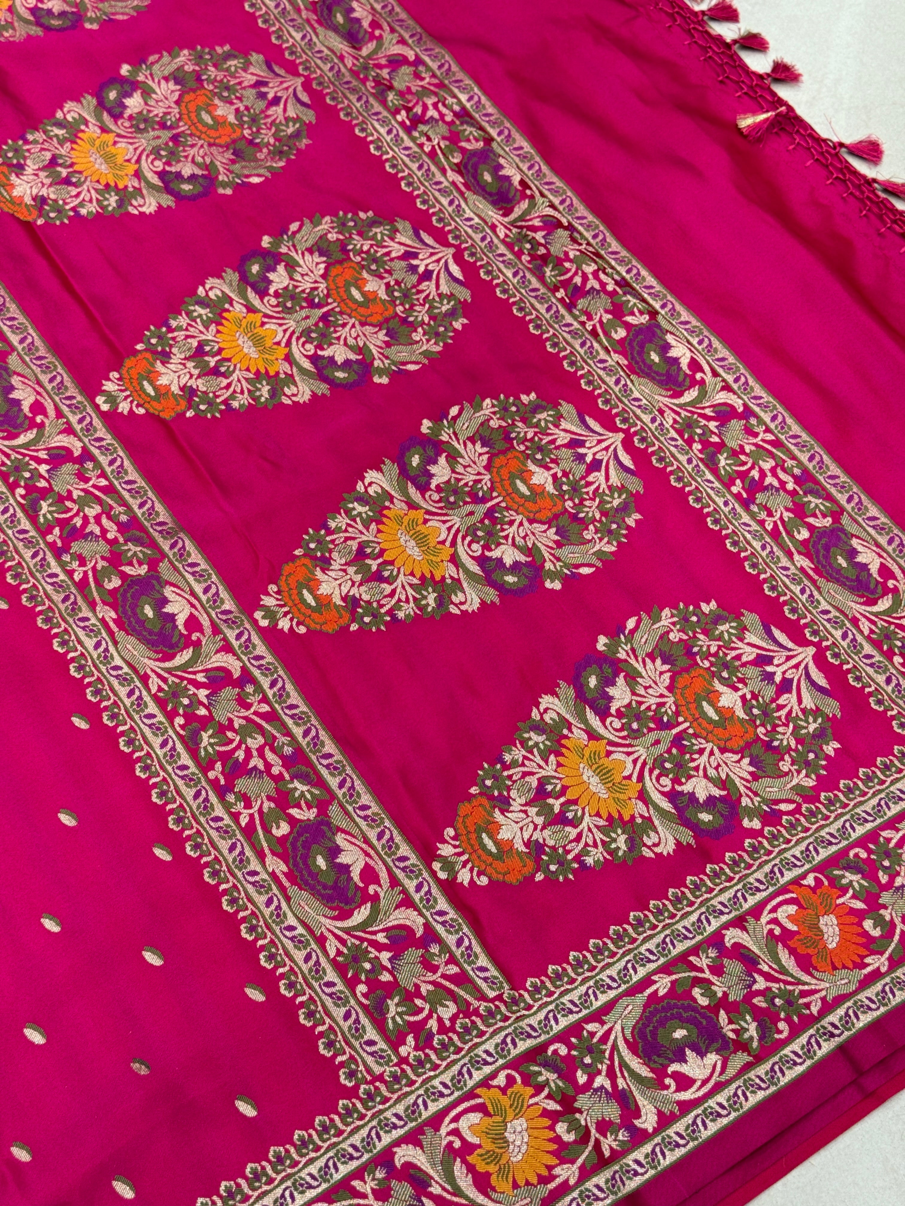 Rani Banarasi Silk Small Butti Meena Saree