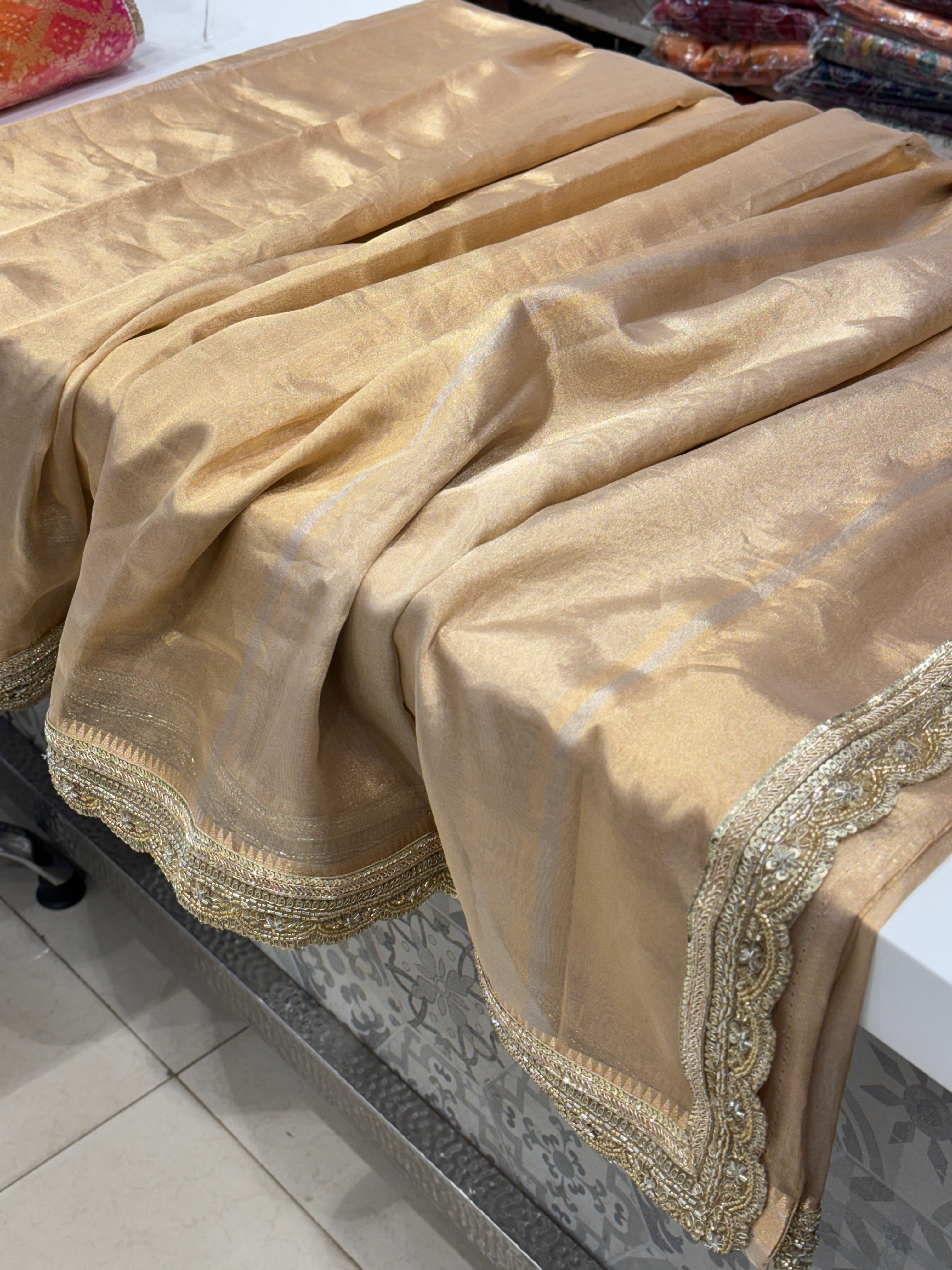 Maharani Tissue Gold Saree