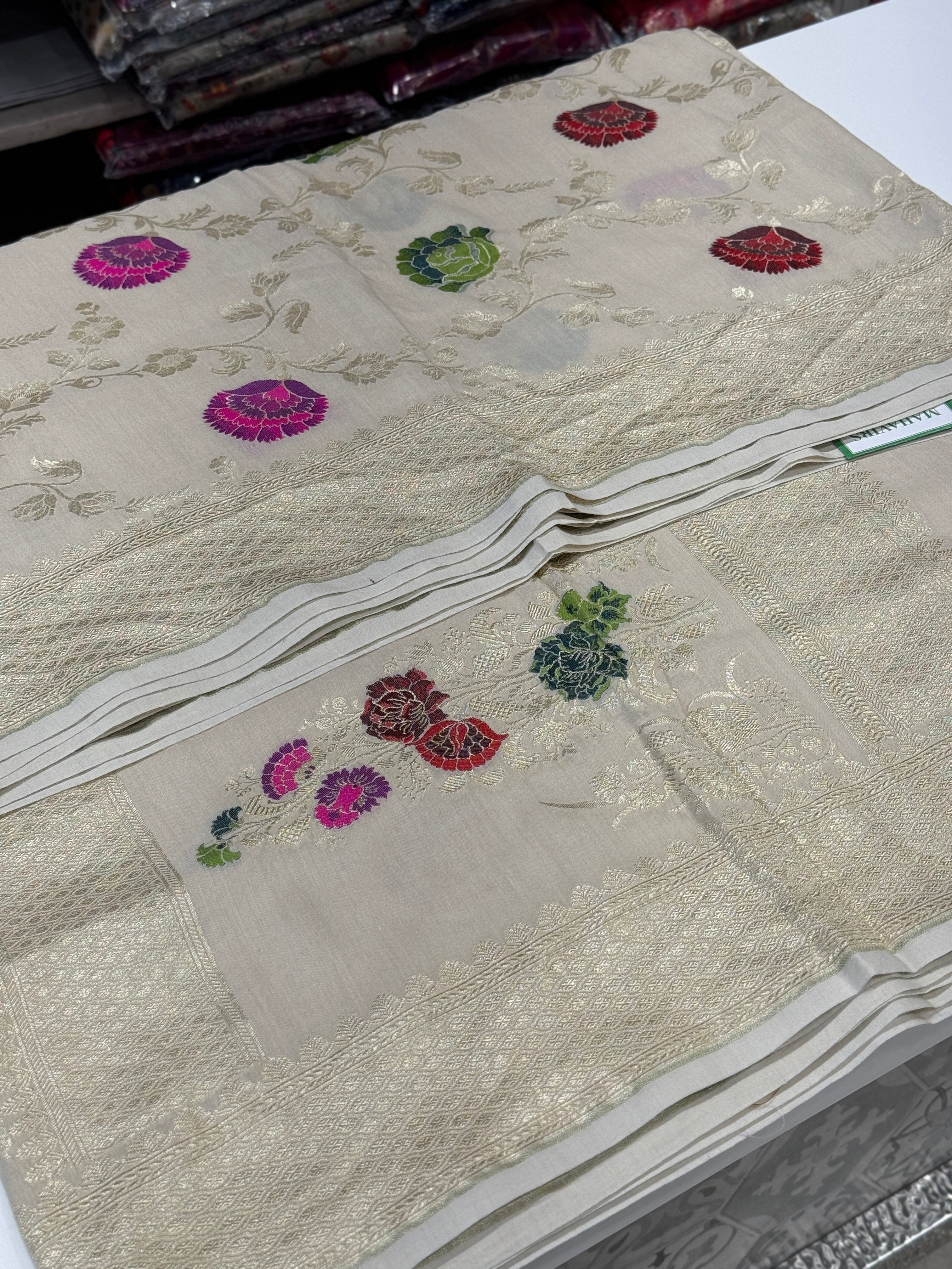 Handloom Banarasi Meena Tussor Silk Saree