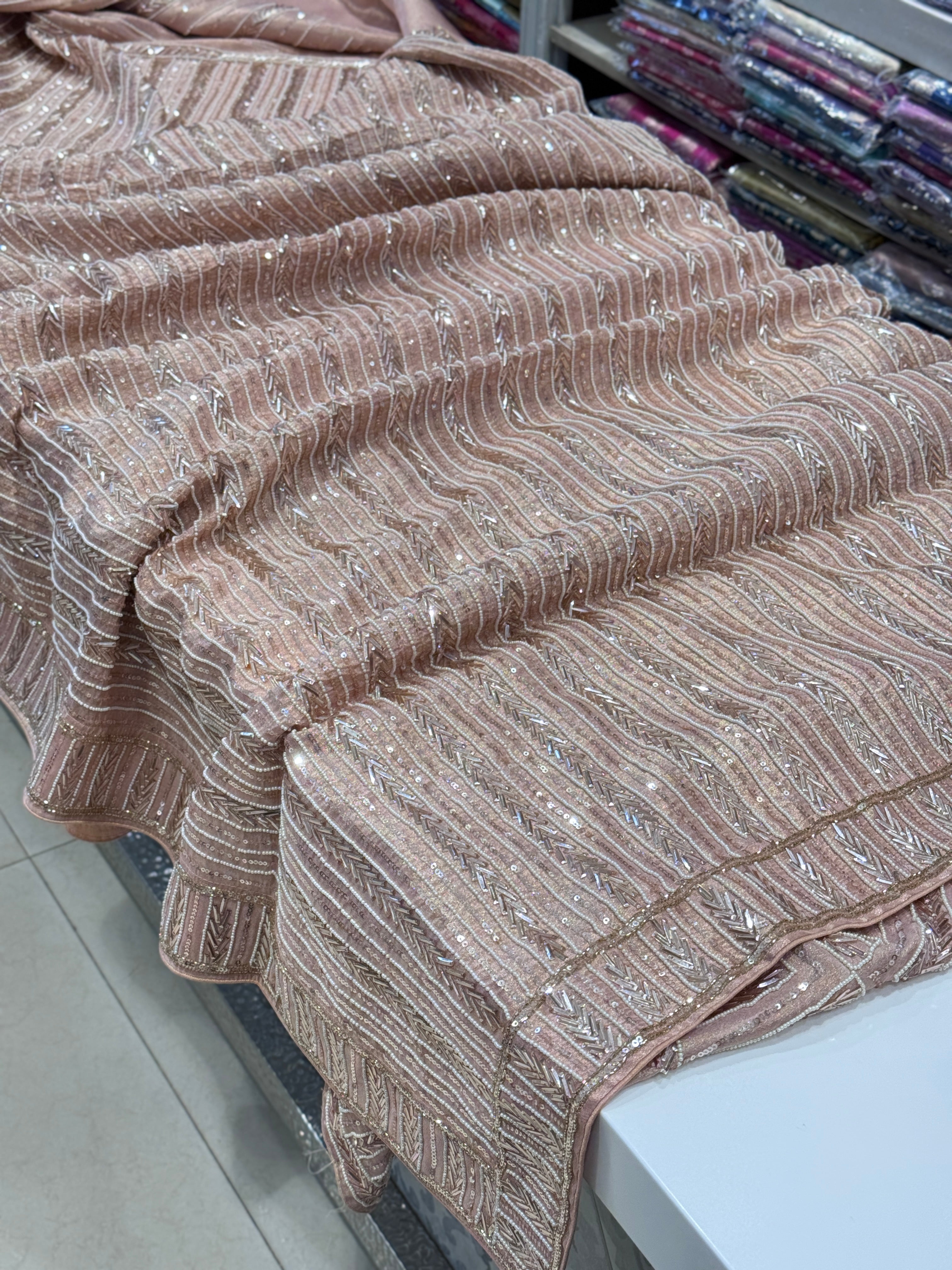 Tissue Crepe Suhana Khan Inspired Saree