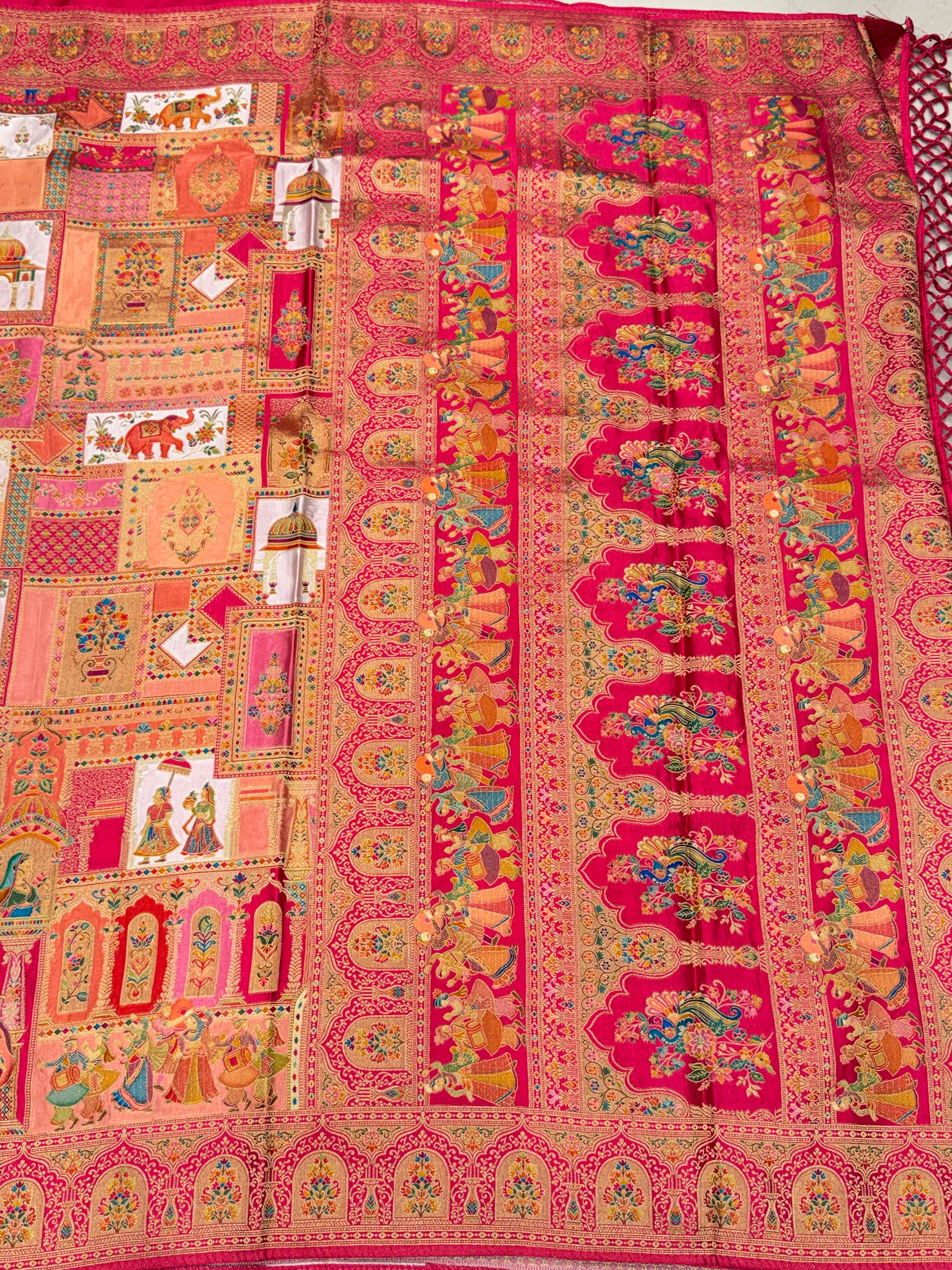 White Rani Banarasi Modal Rangkat Doli Edit Saree