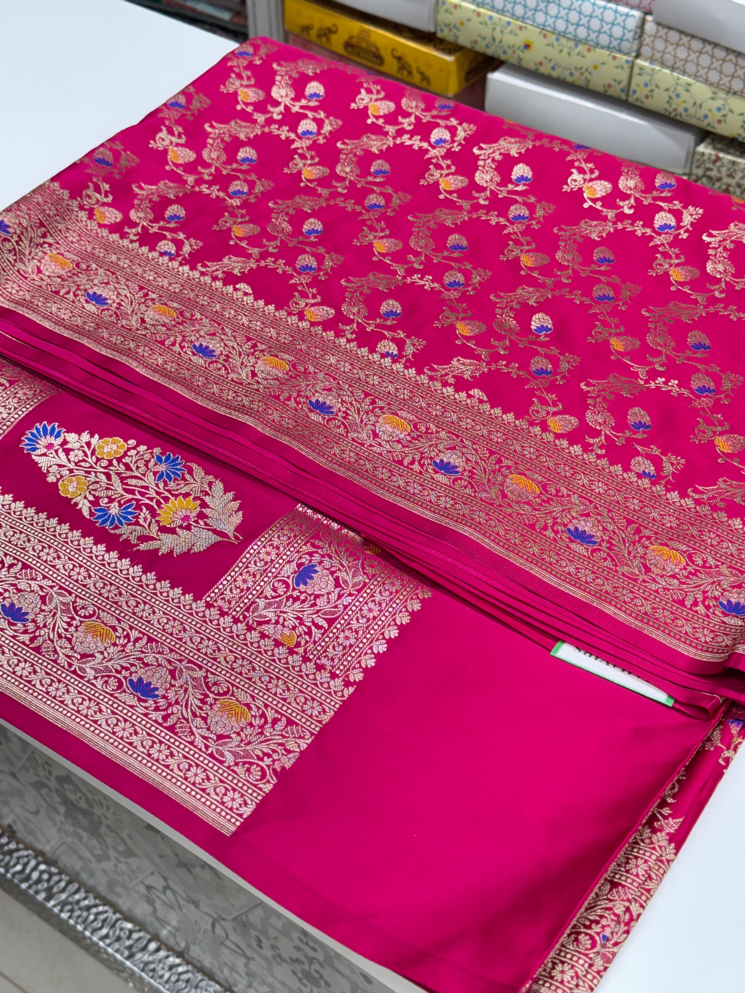 Rani Meenakari Banarasi Silk Saree