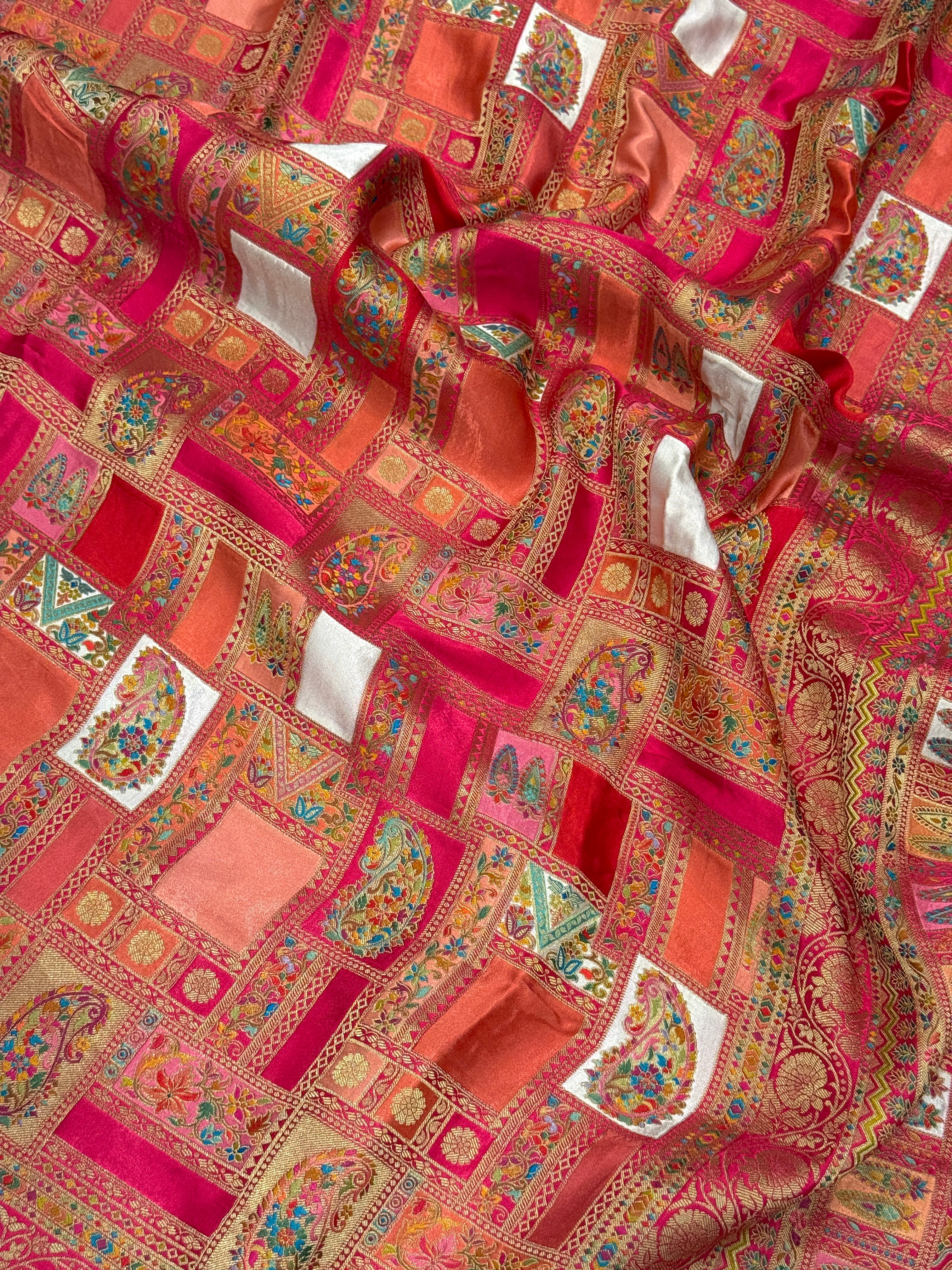 Rani Contemporary Banarasi Rangkat Modal Satin Checkered Saree