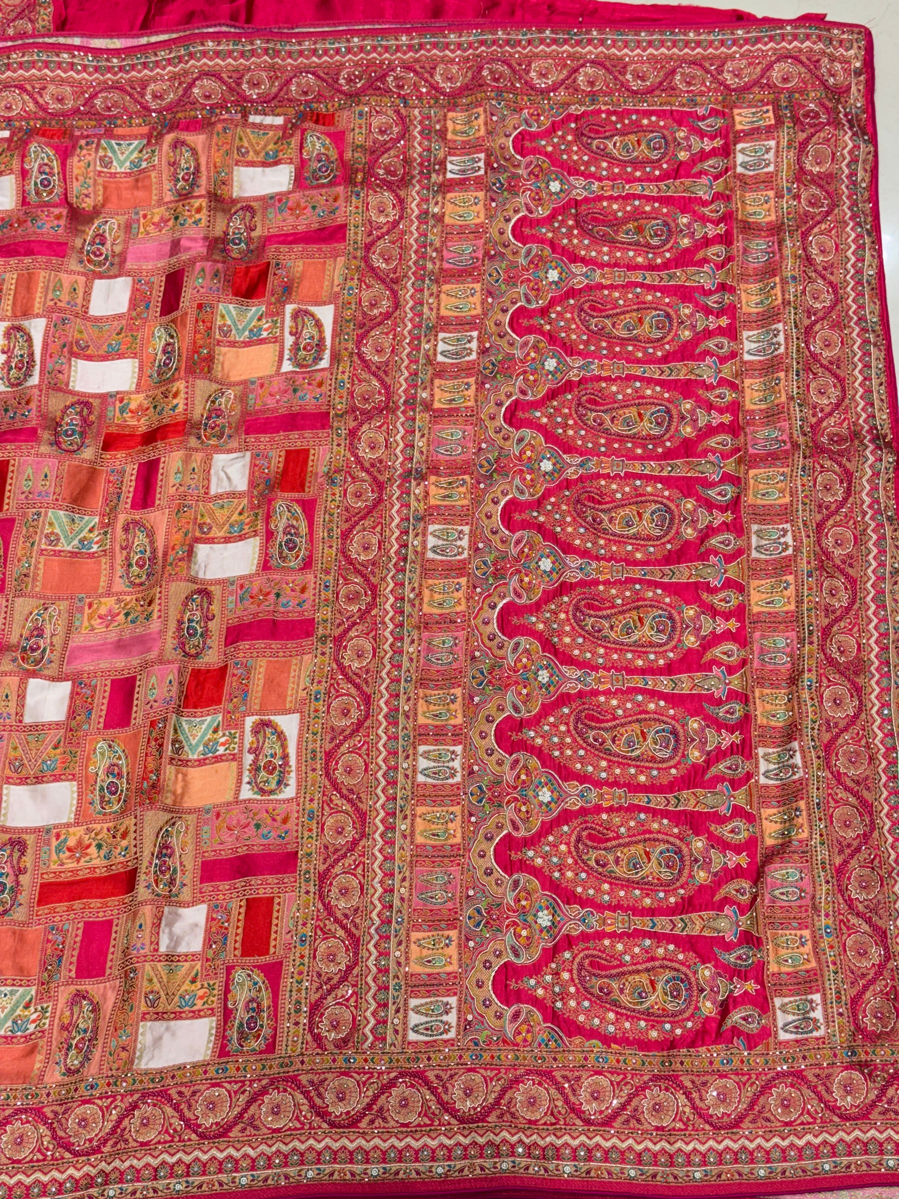 Rani Modal Rangkat Hand Embroidery Saree