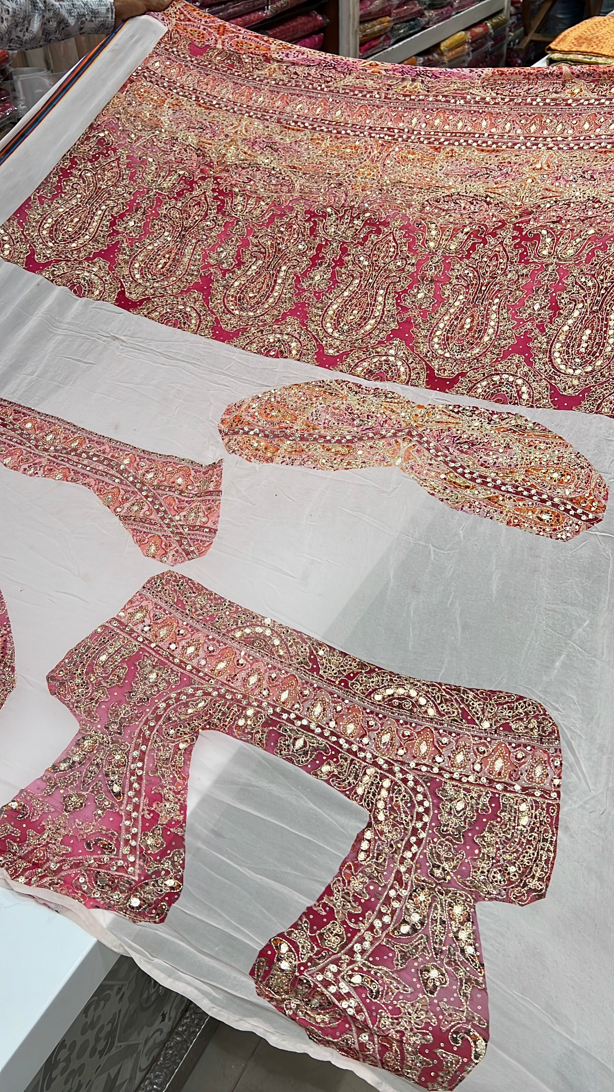 Pink Kashida Keri TT inspired Banarasi Crepe Hand Embroidery Saree