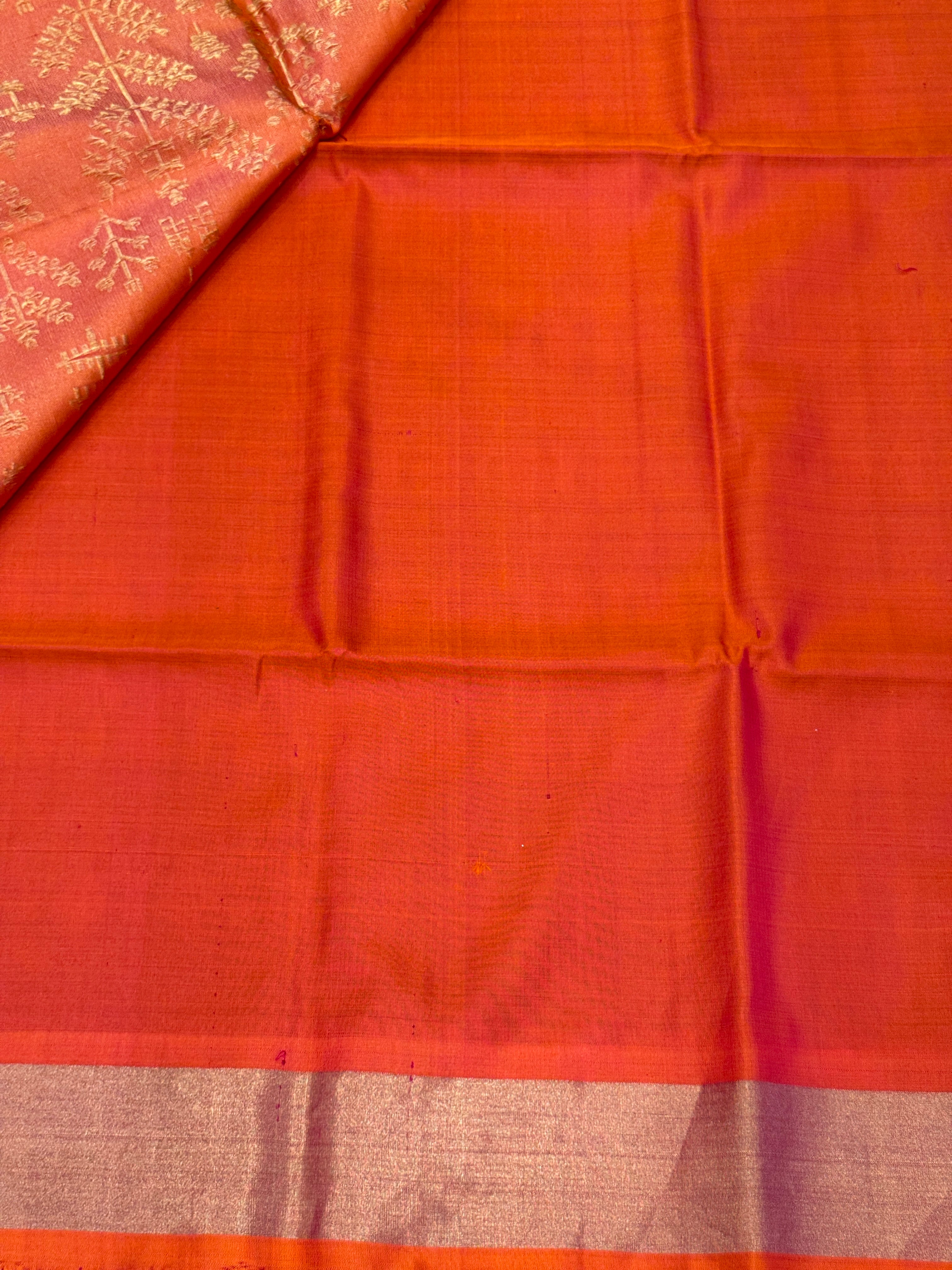 Contemporary Violet Orange Pochampally Ikat Silk Patola Saree