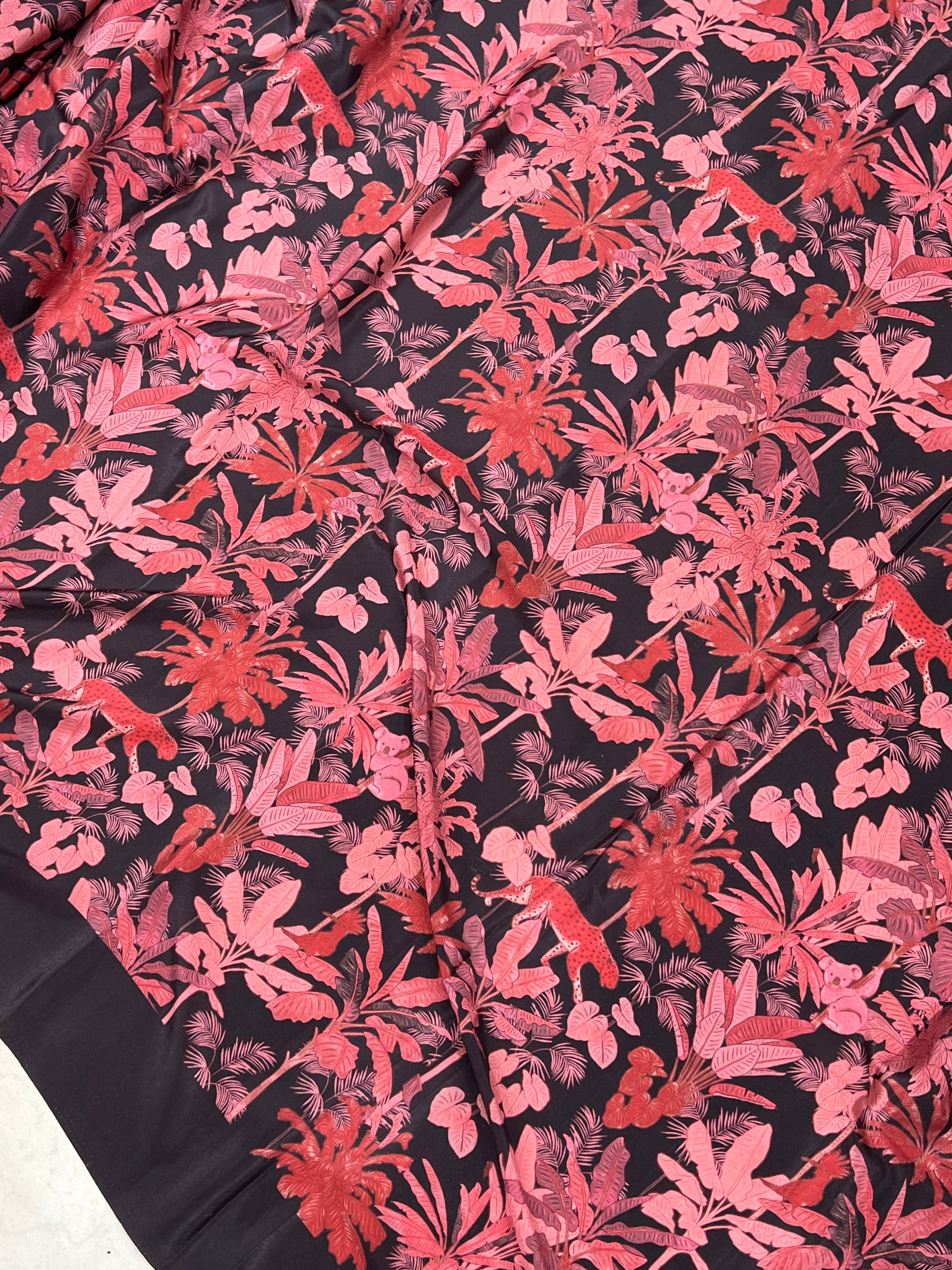 Black Base Contrast Sabyasachi Inspired Satin Print Saree
