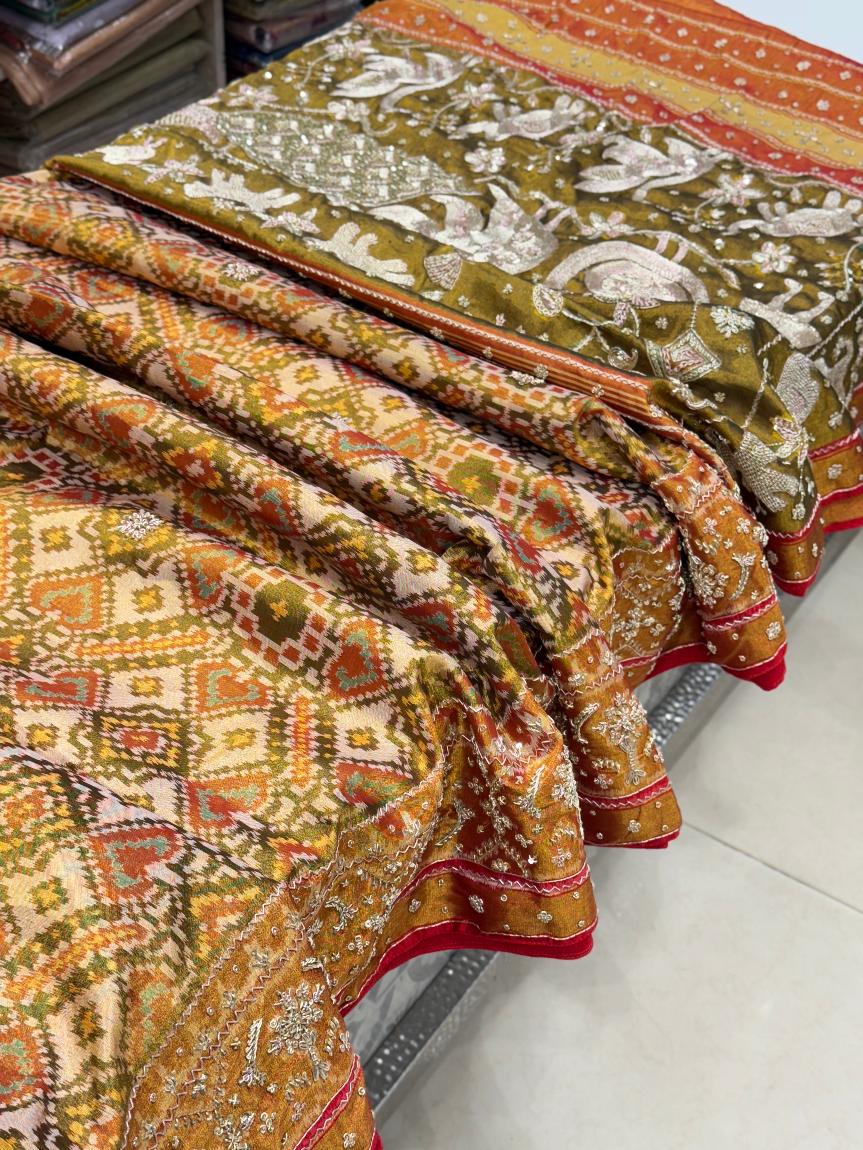 Handloom Patola Zardosi Hand Embroidery Saree