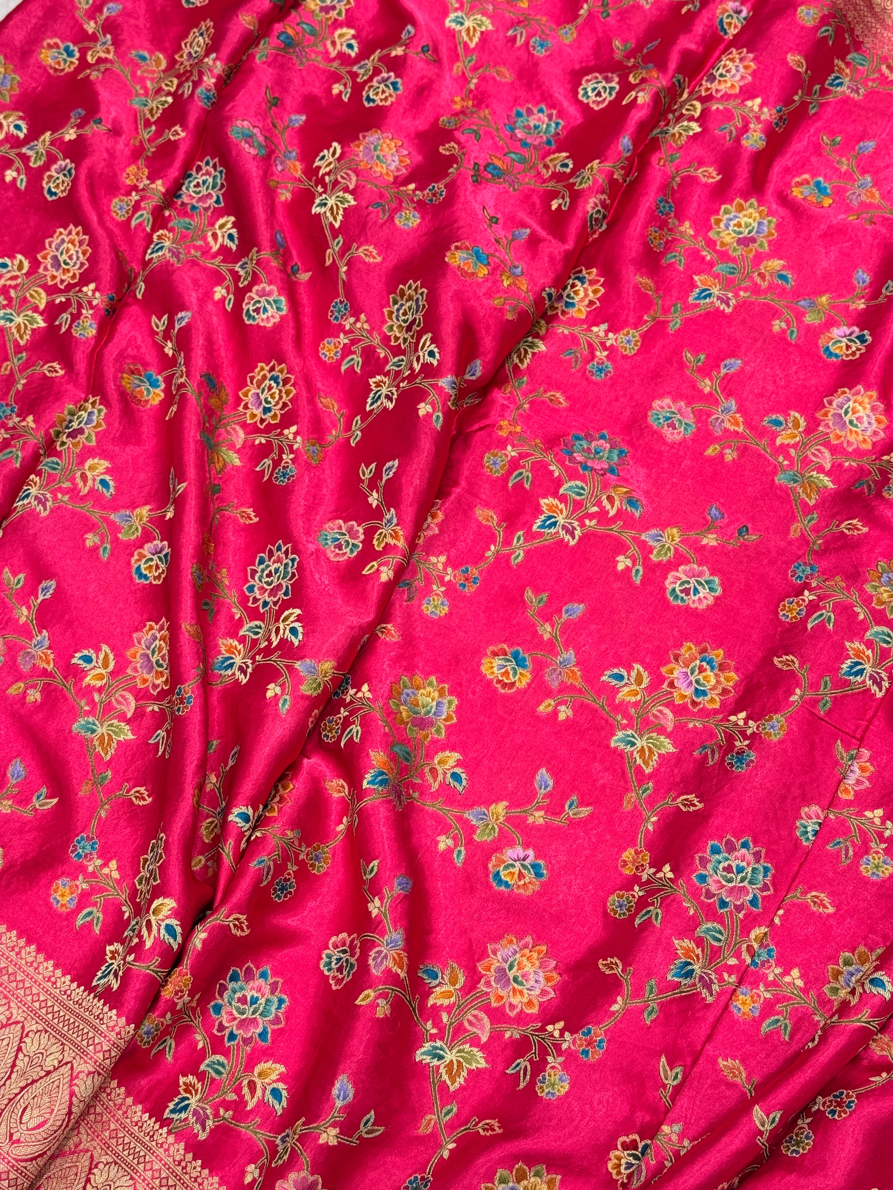 Rani Banarasi Modal Rangkat Meenakari Jaal Saree