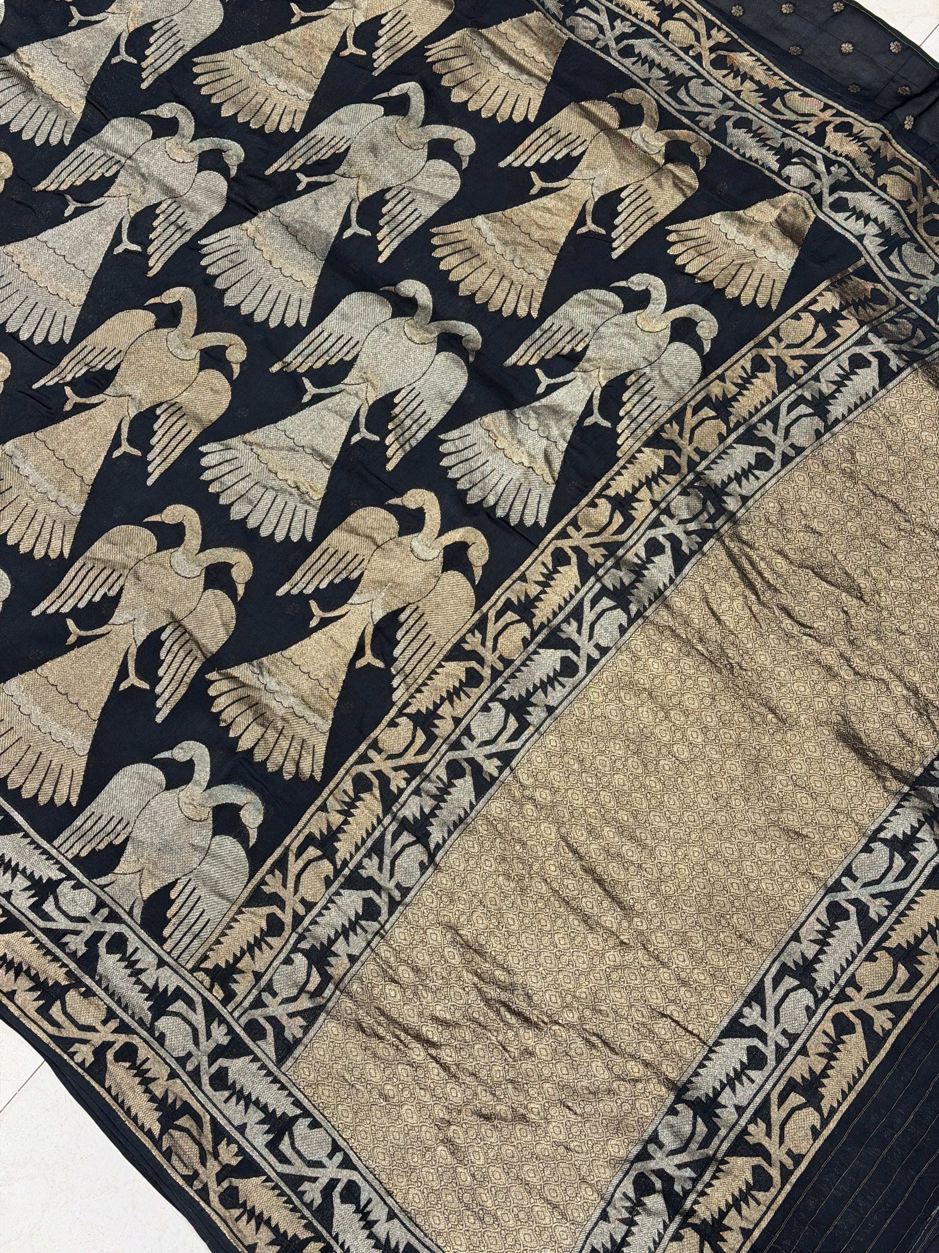 Black Eagle Nita Ambani Inspired Contemporary Banarasi Munga Saree