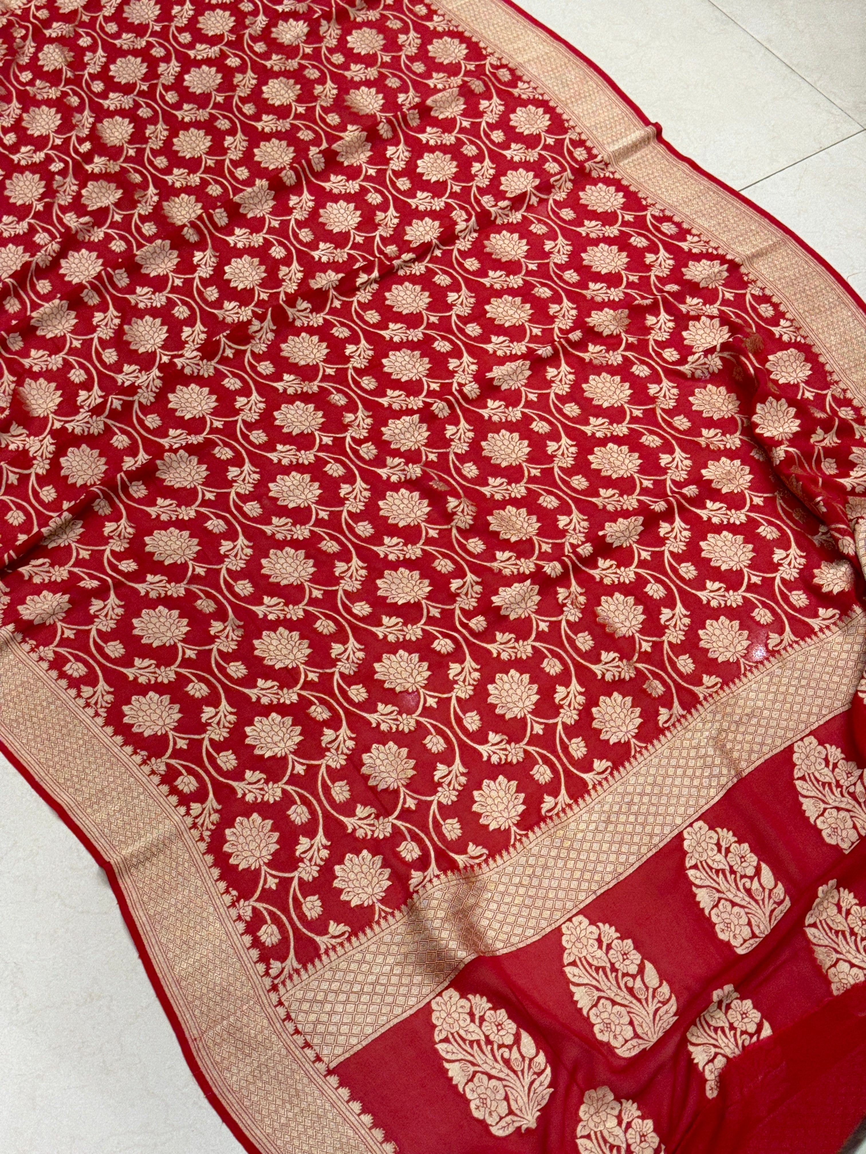 Red Khaddi Georgette Dupatta