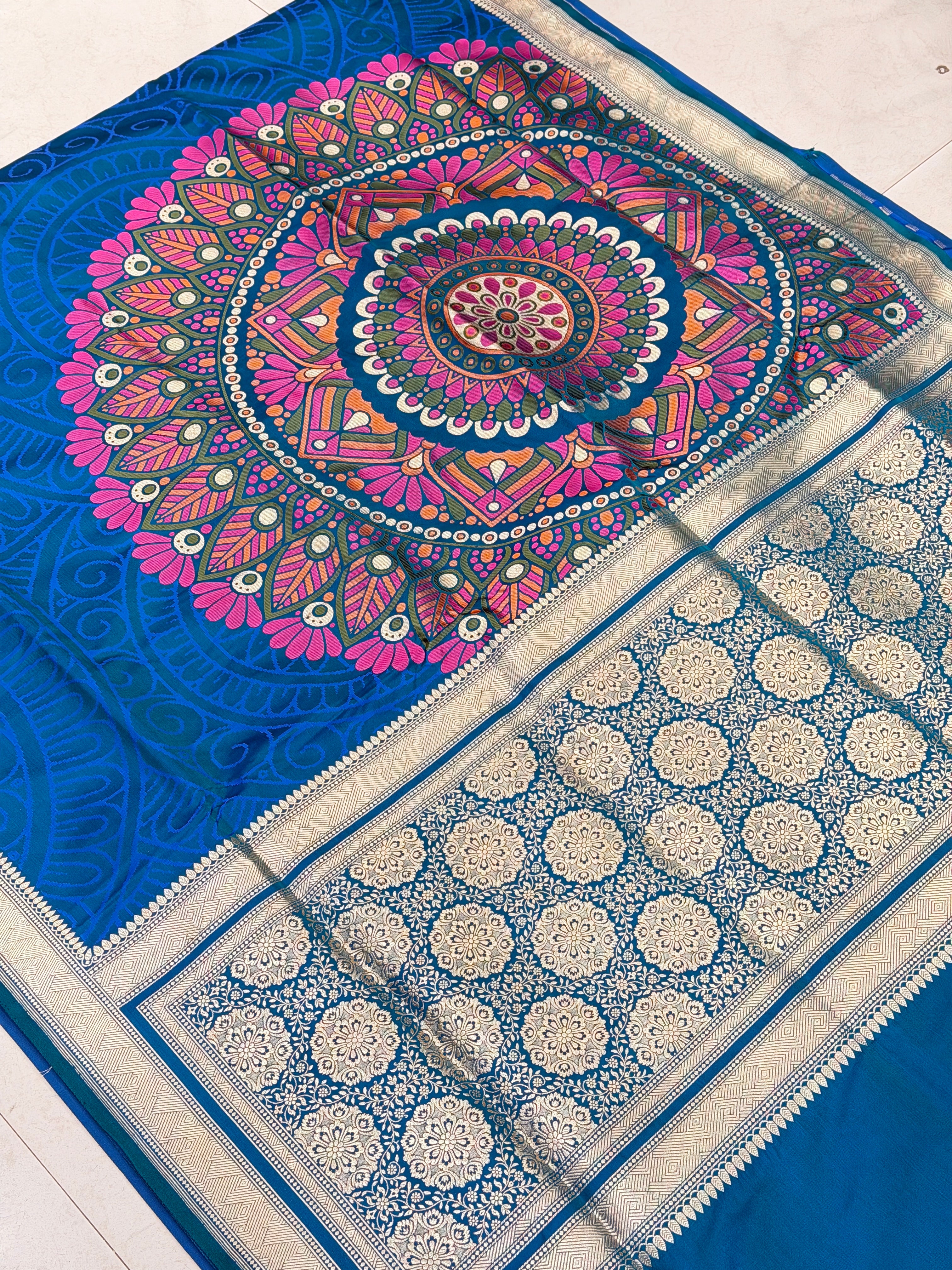 Rama Banaras Mandala Weaved Silk Saree