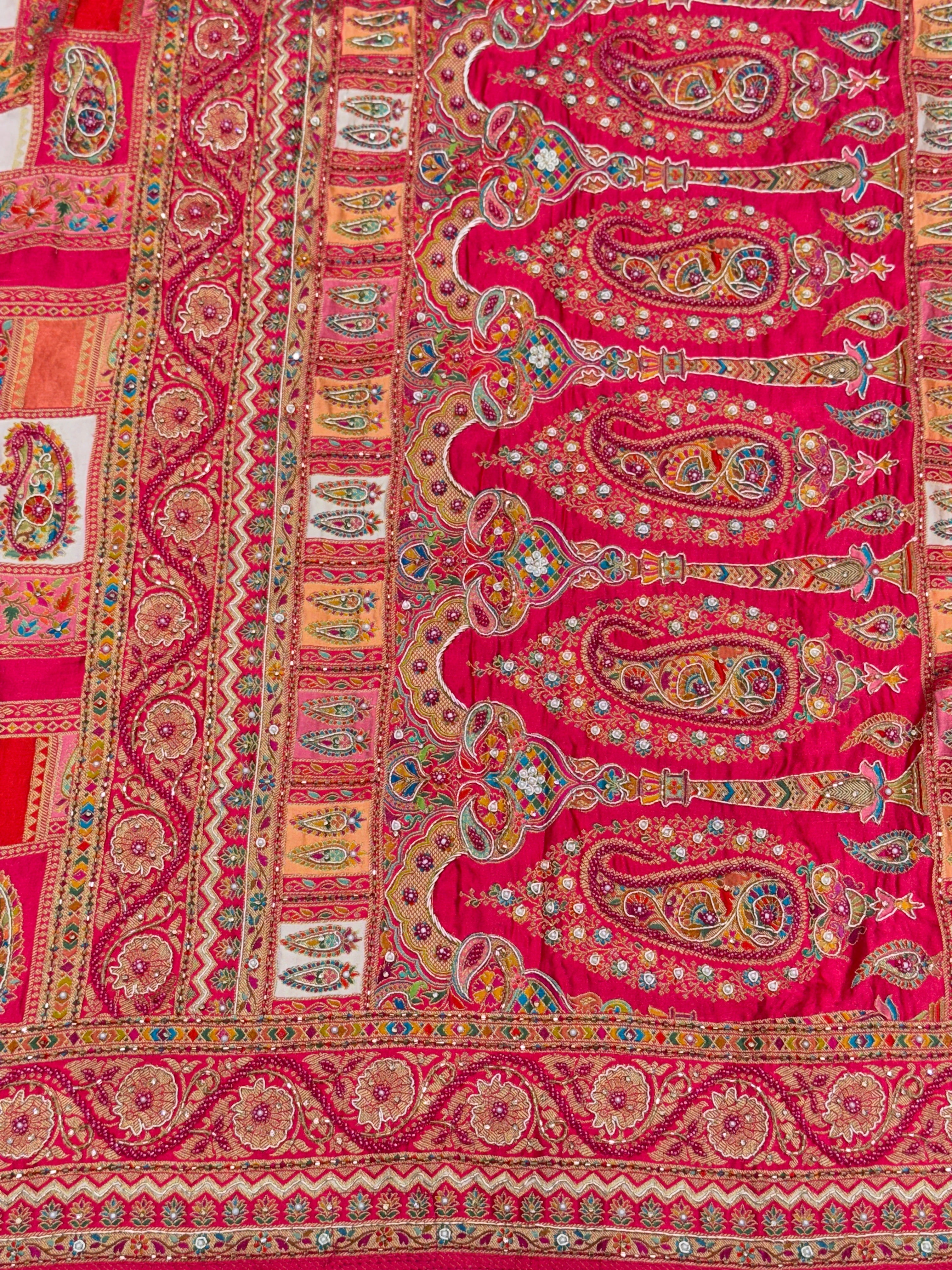 Rani Modal Rangkat Hand Embroidery Saree