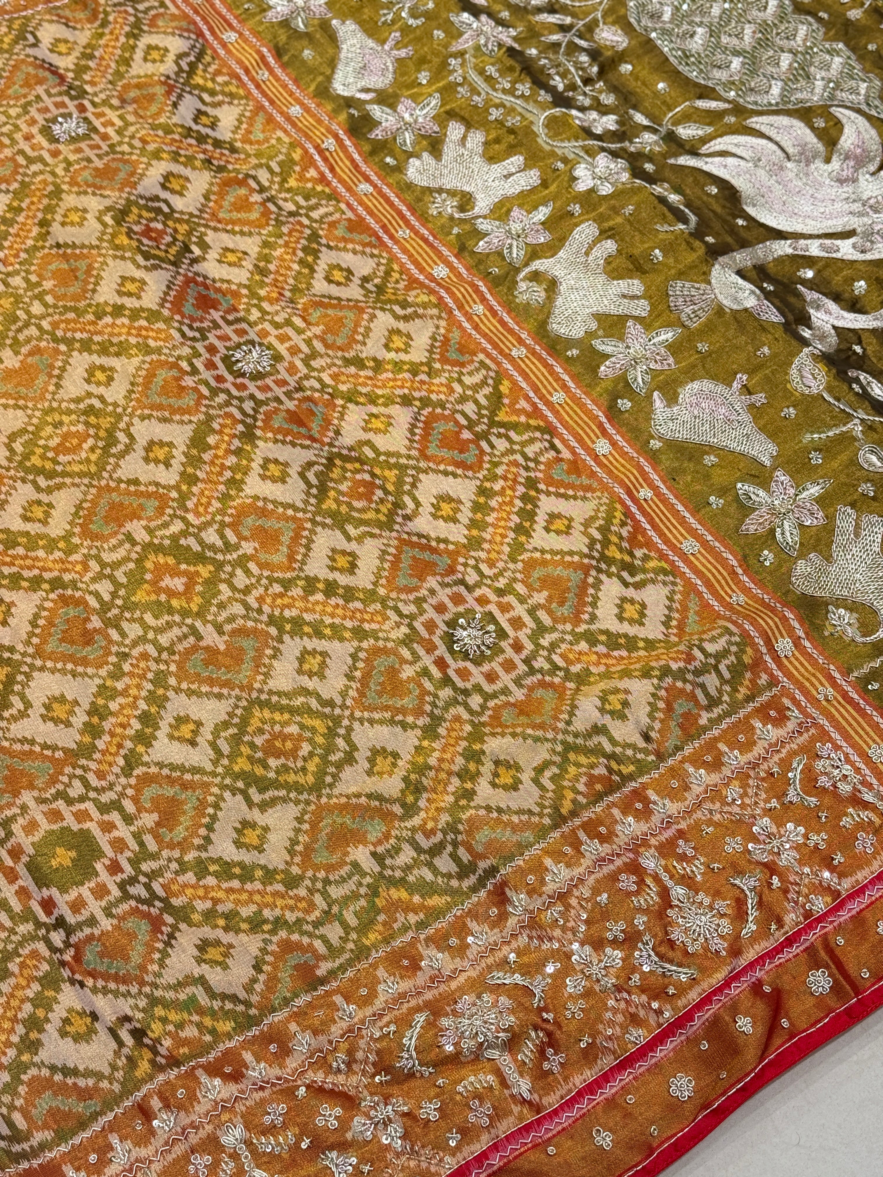 Handloom Patola Zardosi Hand Embroidery Saree