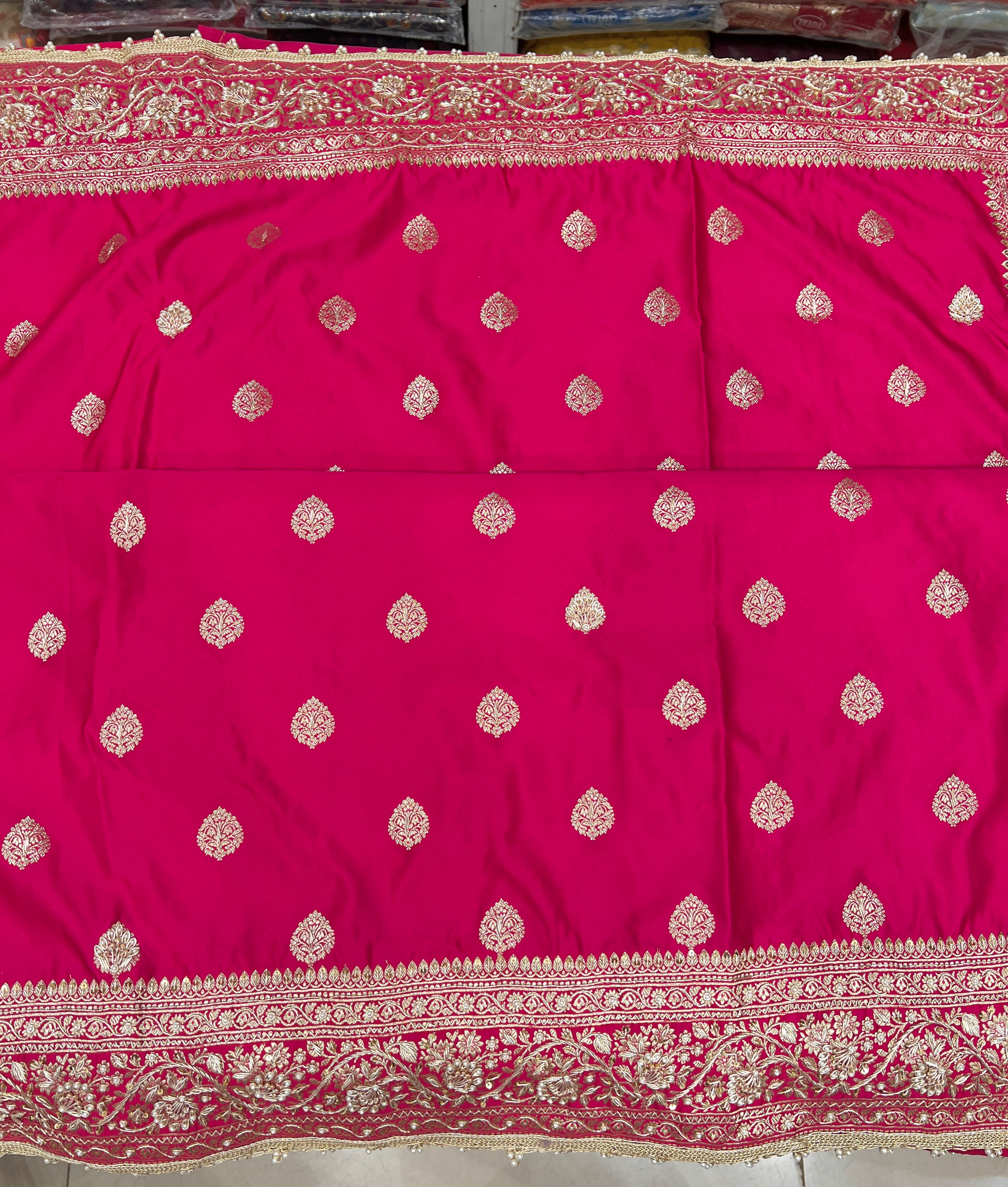 Rani Banarasi Silk Butti Zardozi Saree