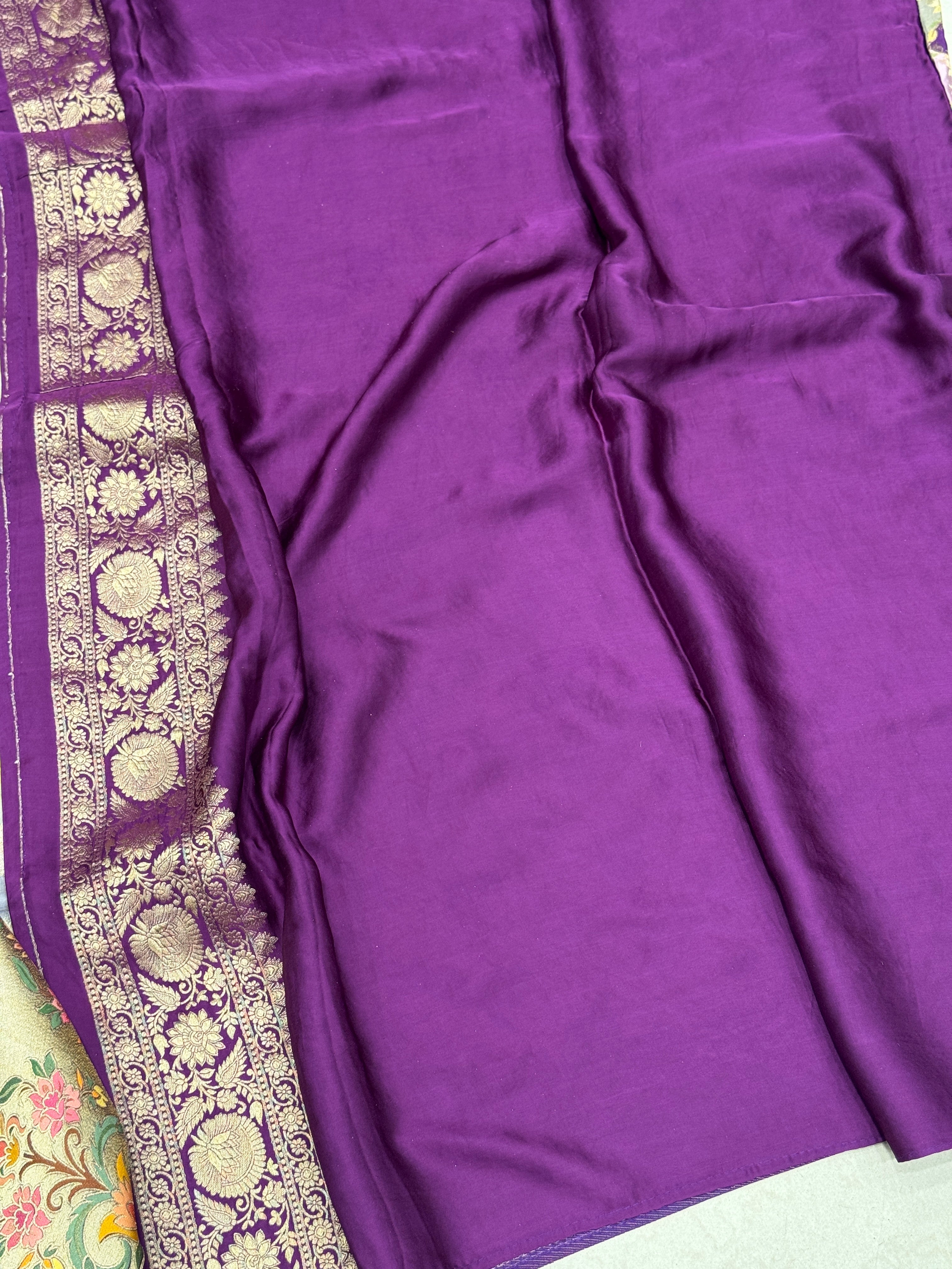 Violet Banarasi Modal Rangkat Jaal Saree