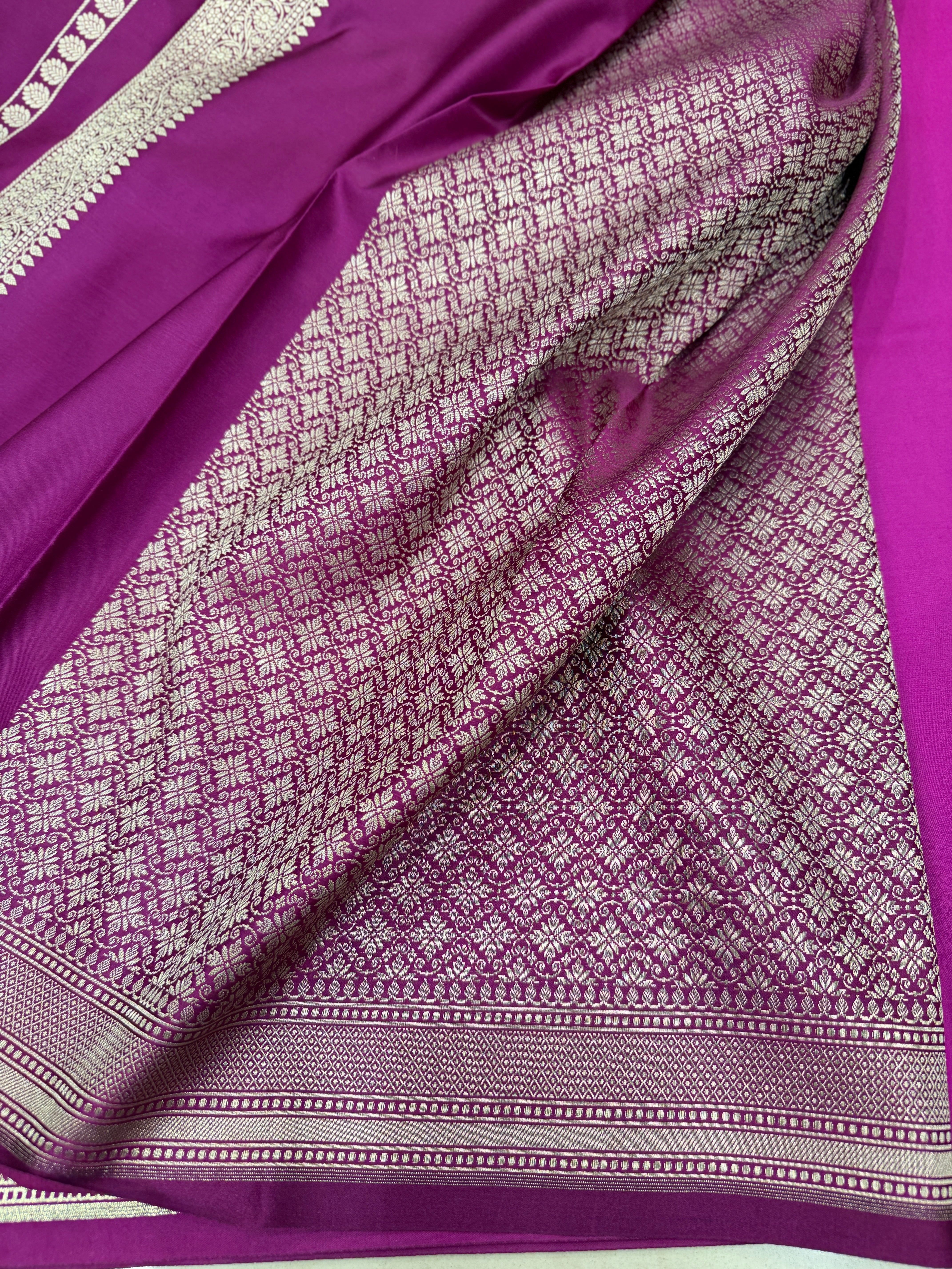 Wine Banarasi Raw Mango Style Banarasi Plain Silk Saree