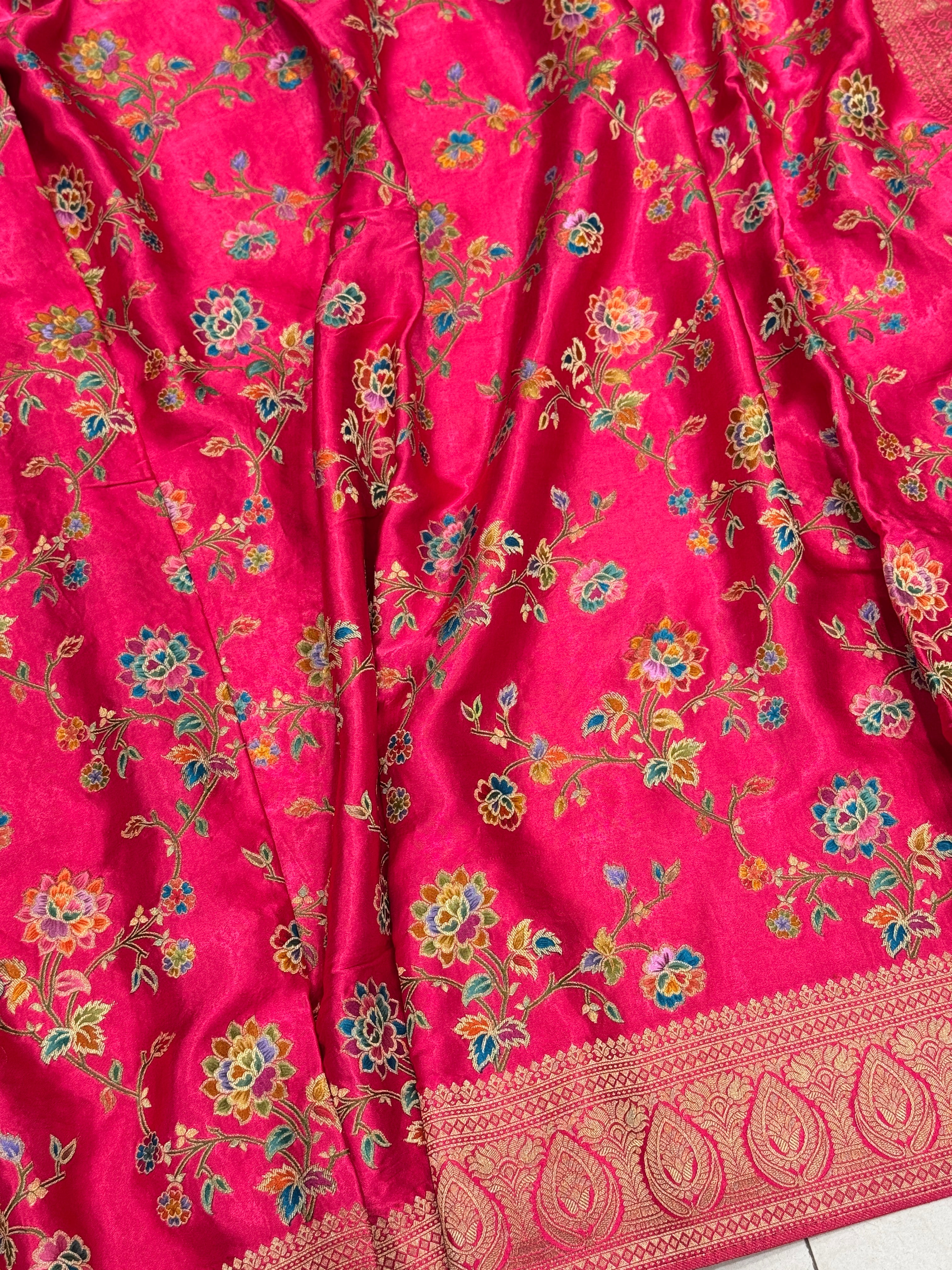 Rani Banarasi Modal Rangkat Meenakari Jaal Saree