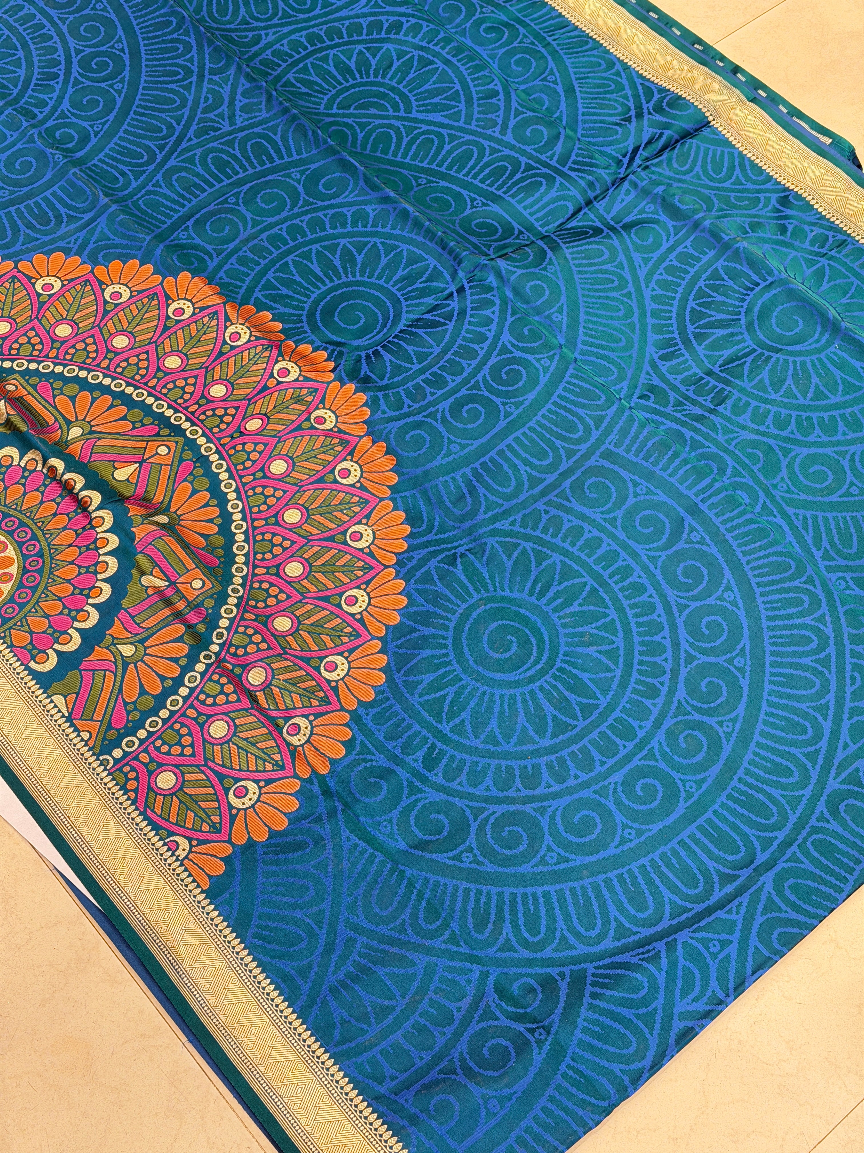 Rama Banaras Mandala Weaved Silk Saree