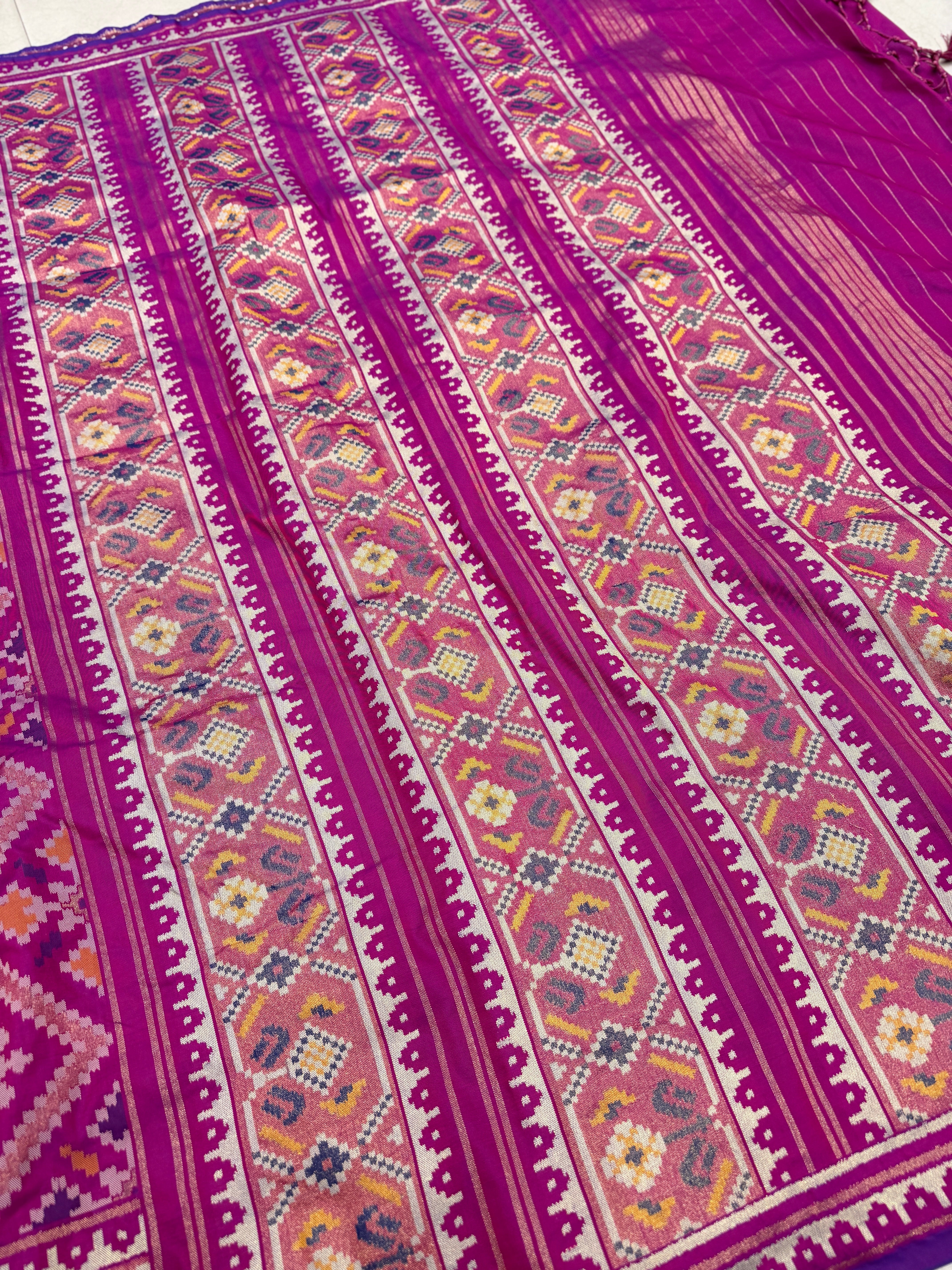 Violet Ratan Chowk Semi Silk Weaved Patan Patola Saree