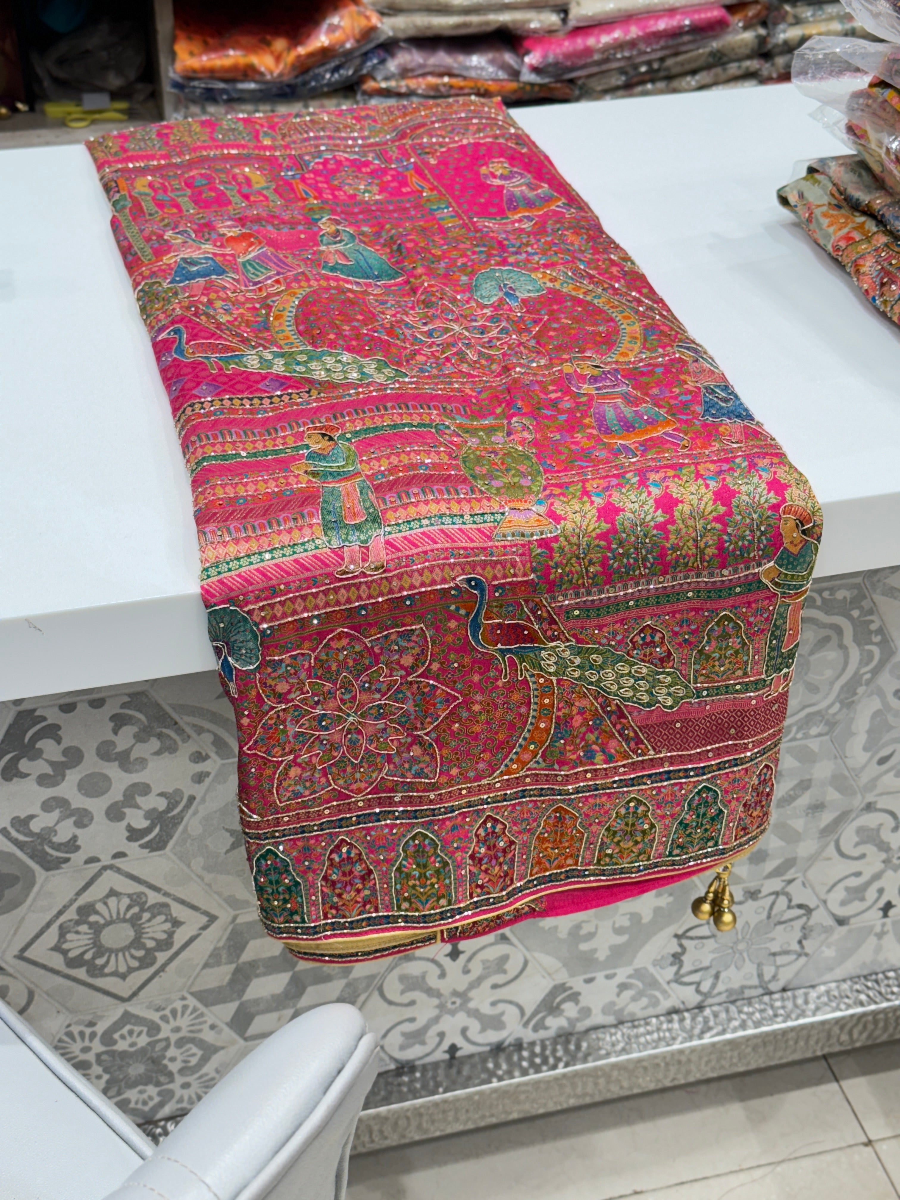 Rani Darbar Pashmina Style Weave with Hand Embroidery