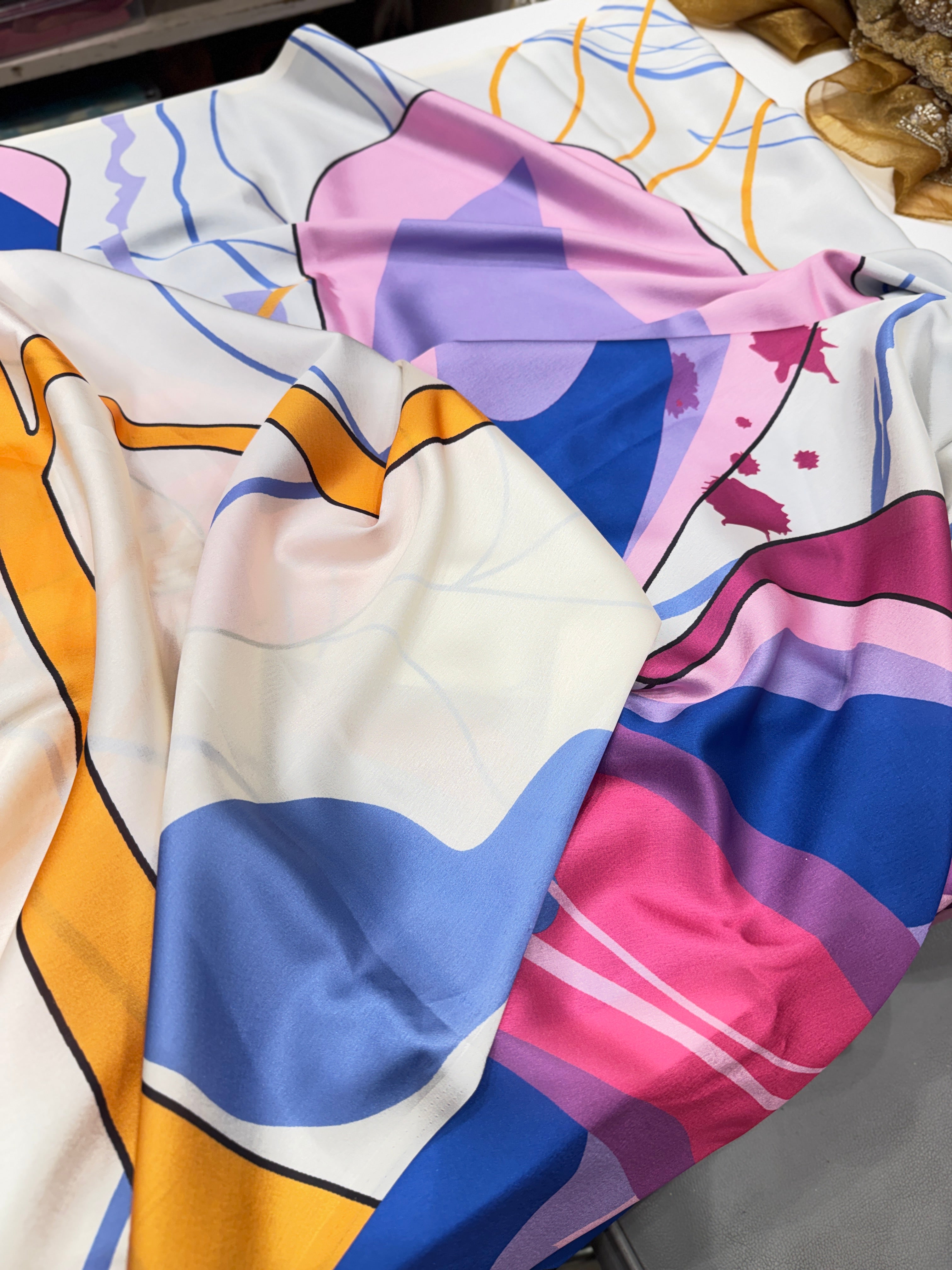 Cherry Blossom Inspire Printed Satin Silk Saree