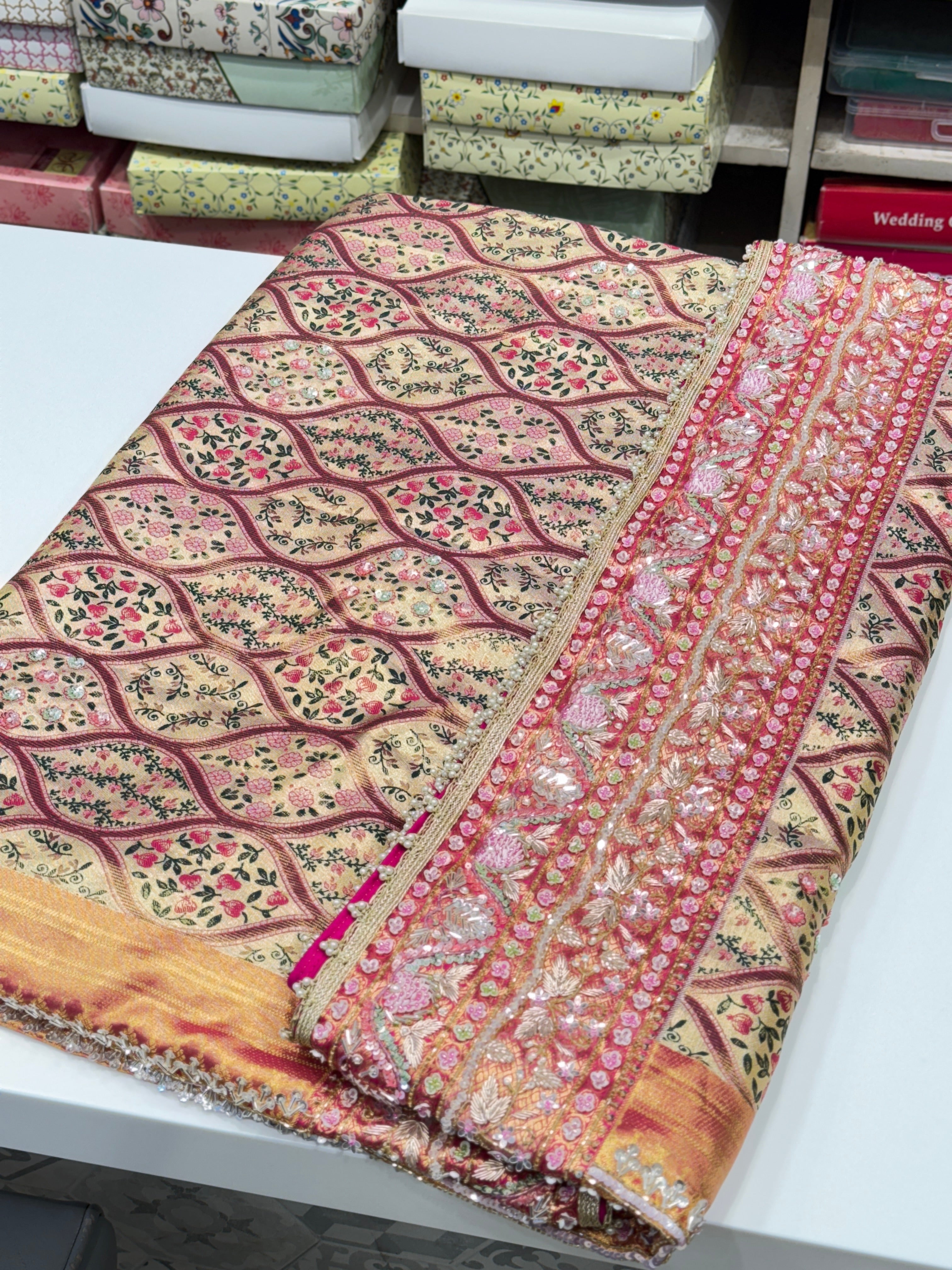Kanjivaram Hand Embroidery Saree