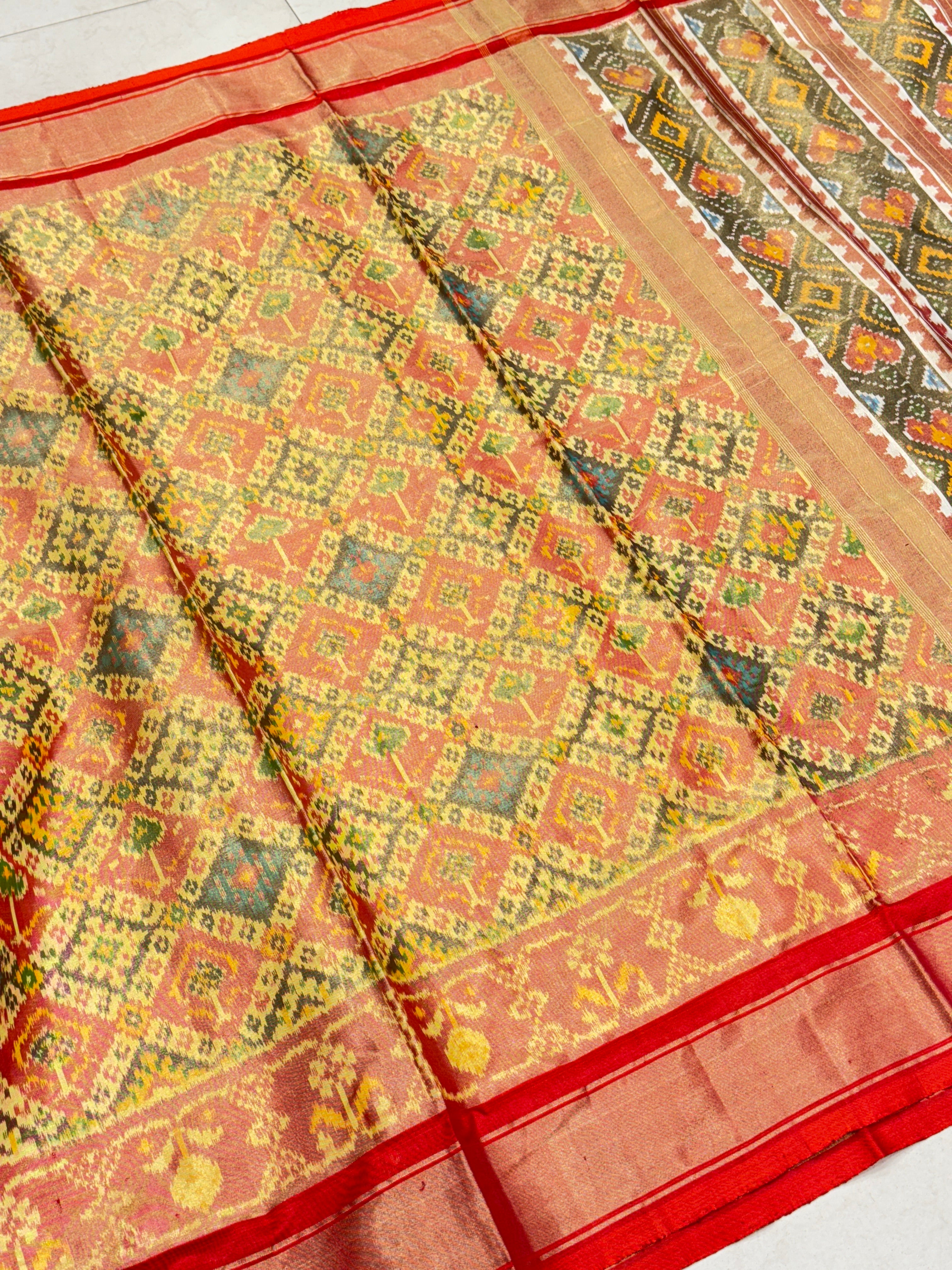 Traditional Handloom Tissue Silk Patola Saree