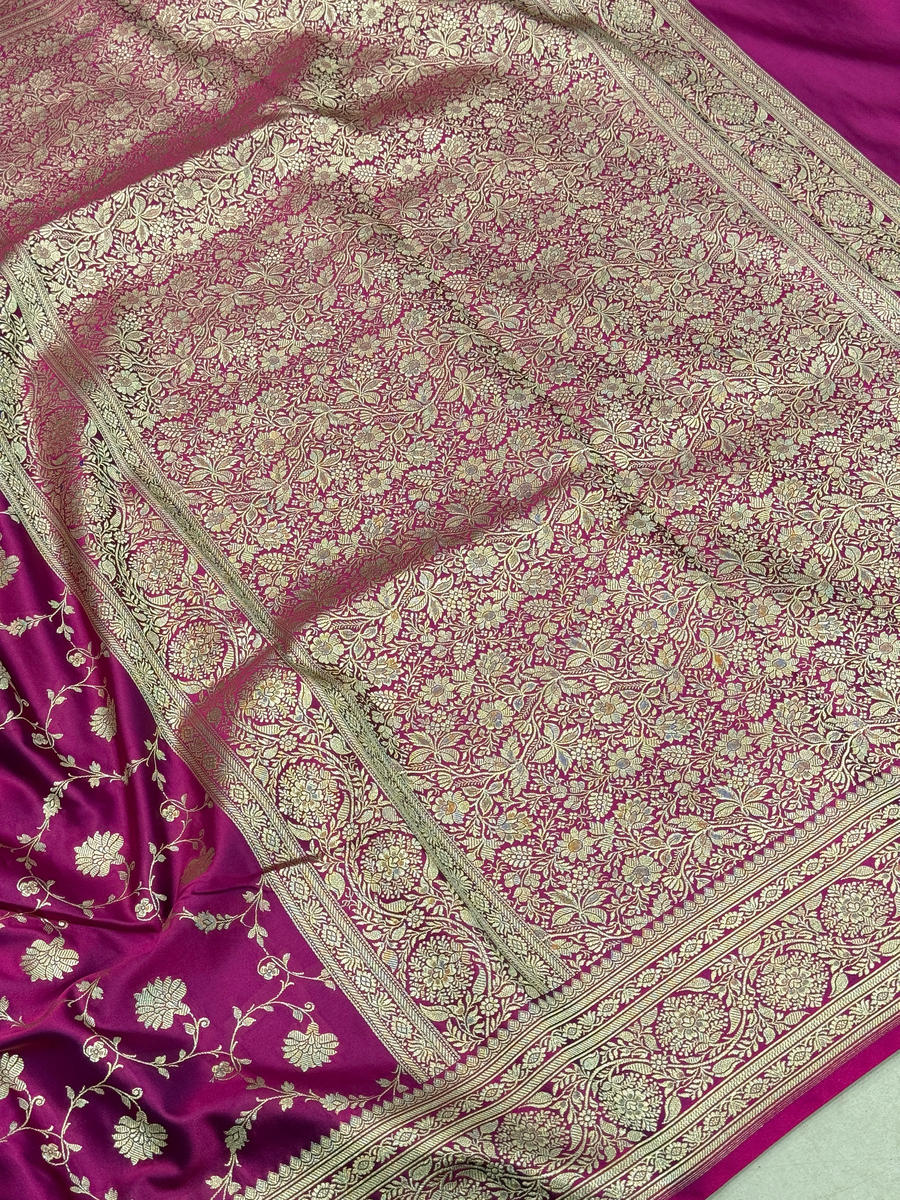 Wine Banarasi Silk Diamond Border Saree