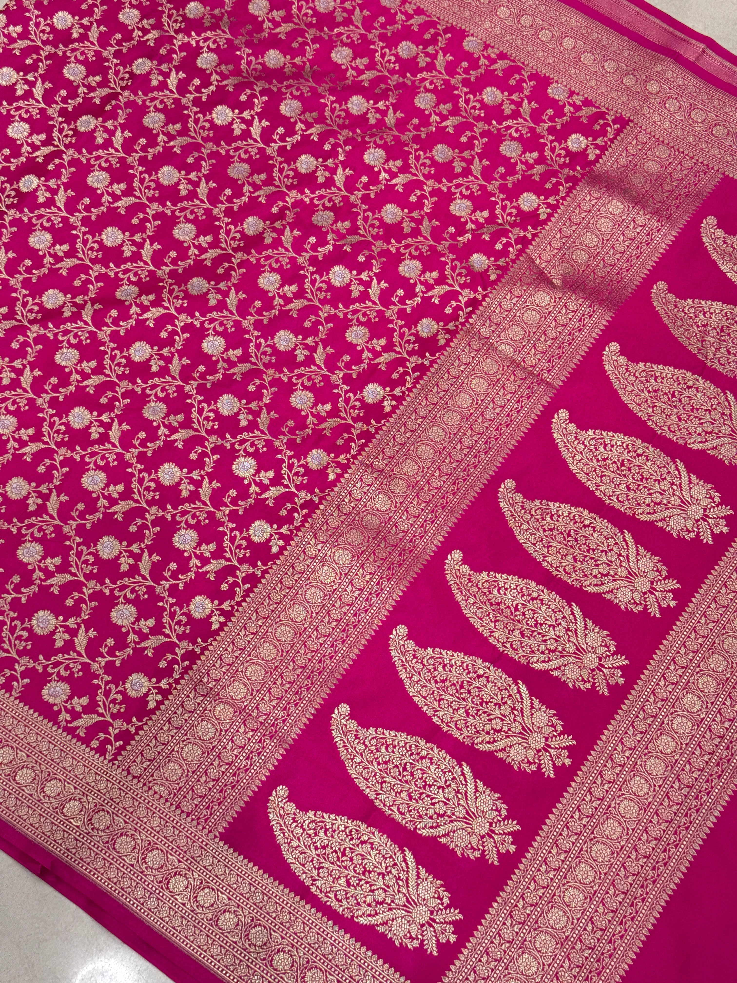 Rani Banarasi Sona Roopa Small Jaal Saree