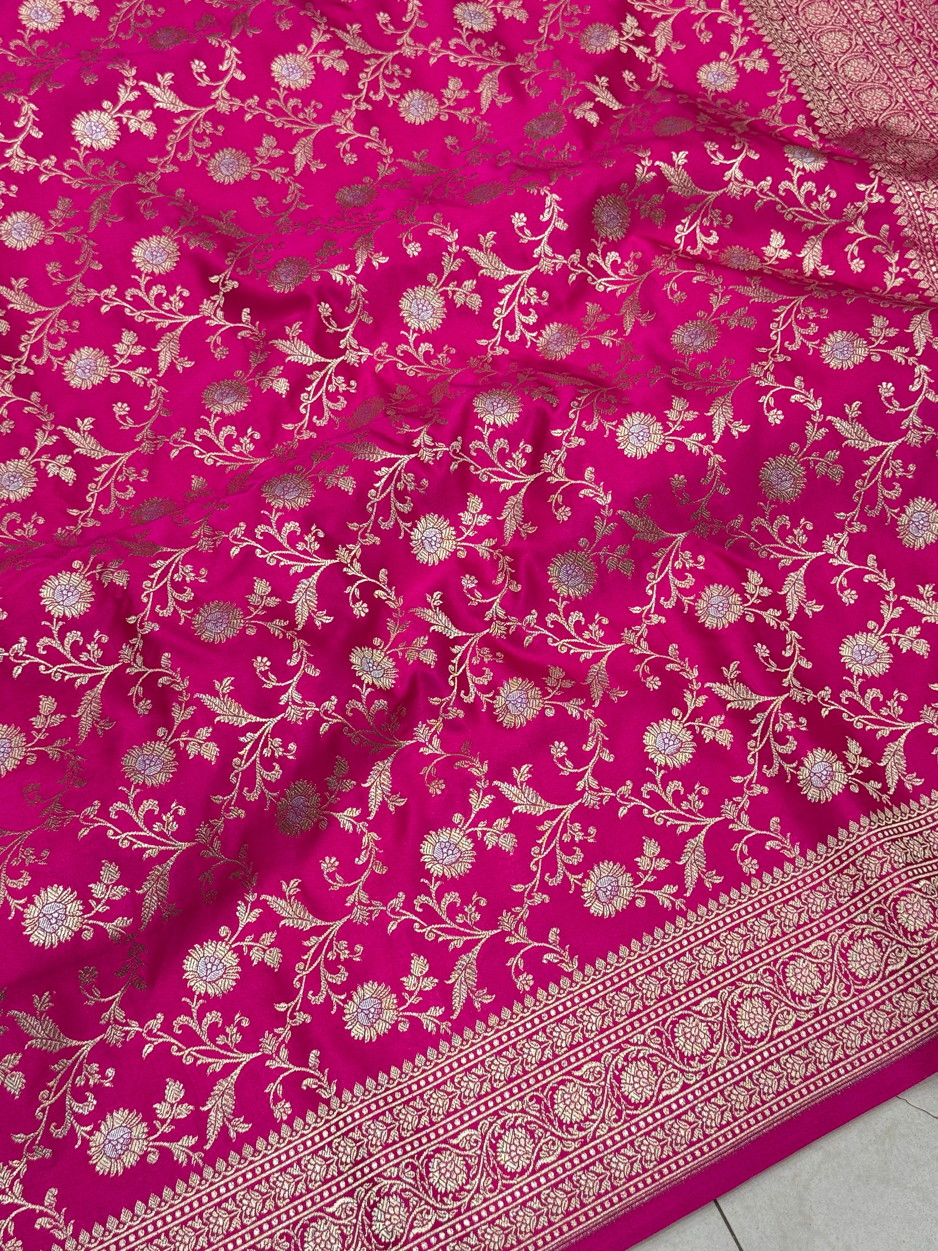 Rani Banarasi Sona Roopa Small Jaal Saree