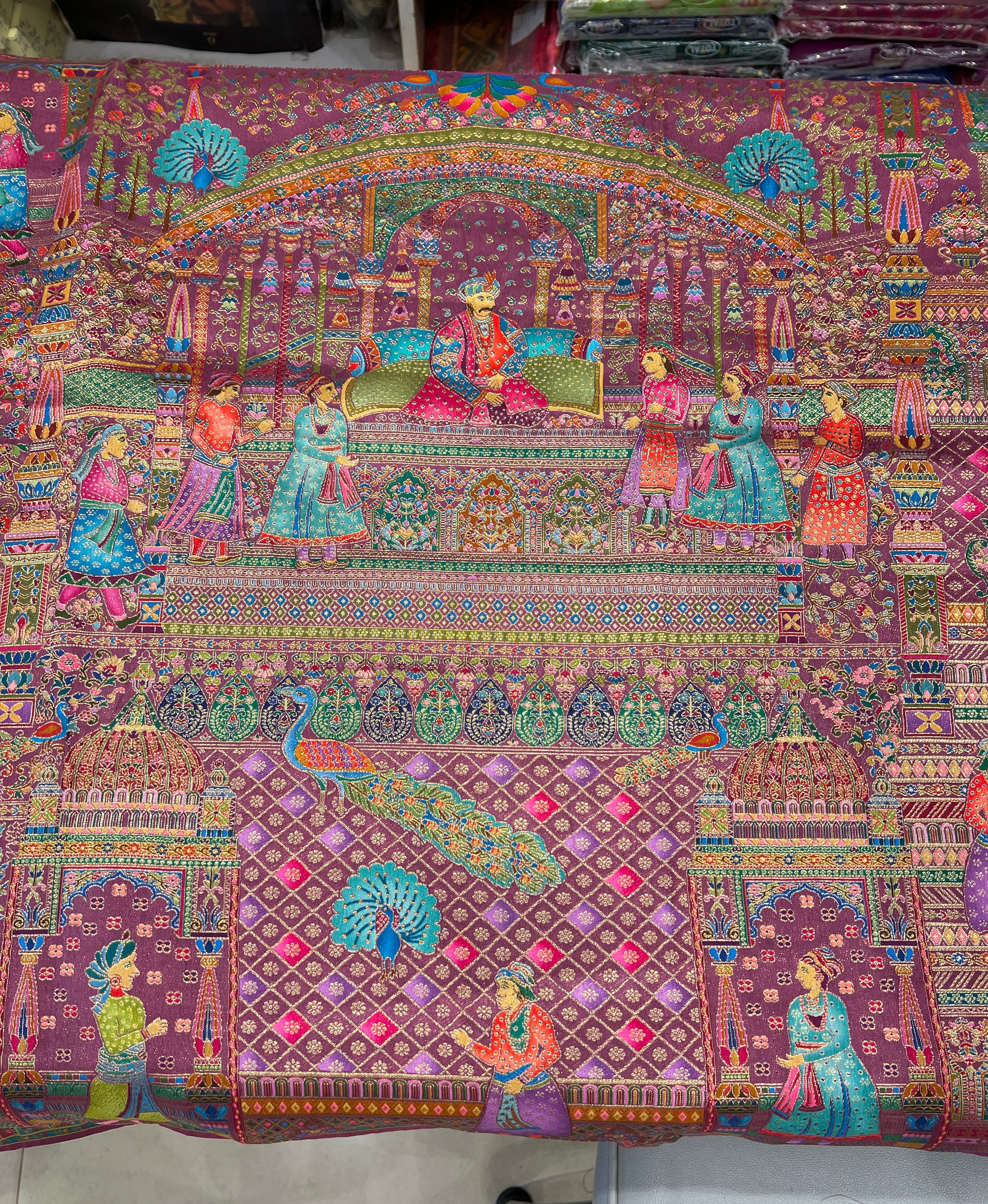 Wine Pashmina Style Darbar Silk Saree