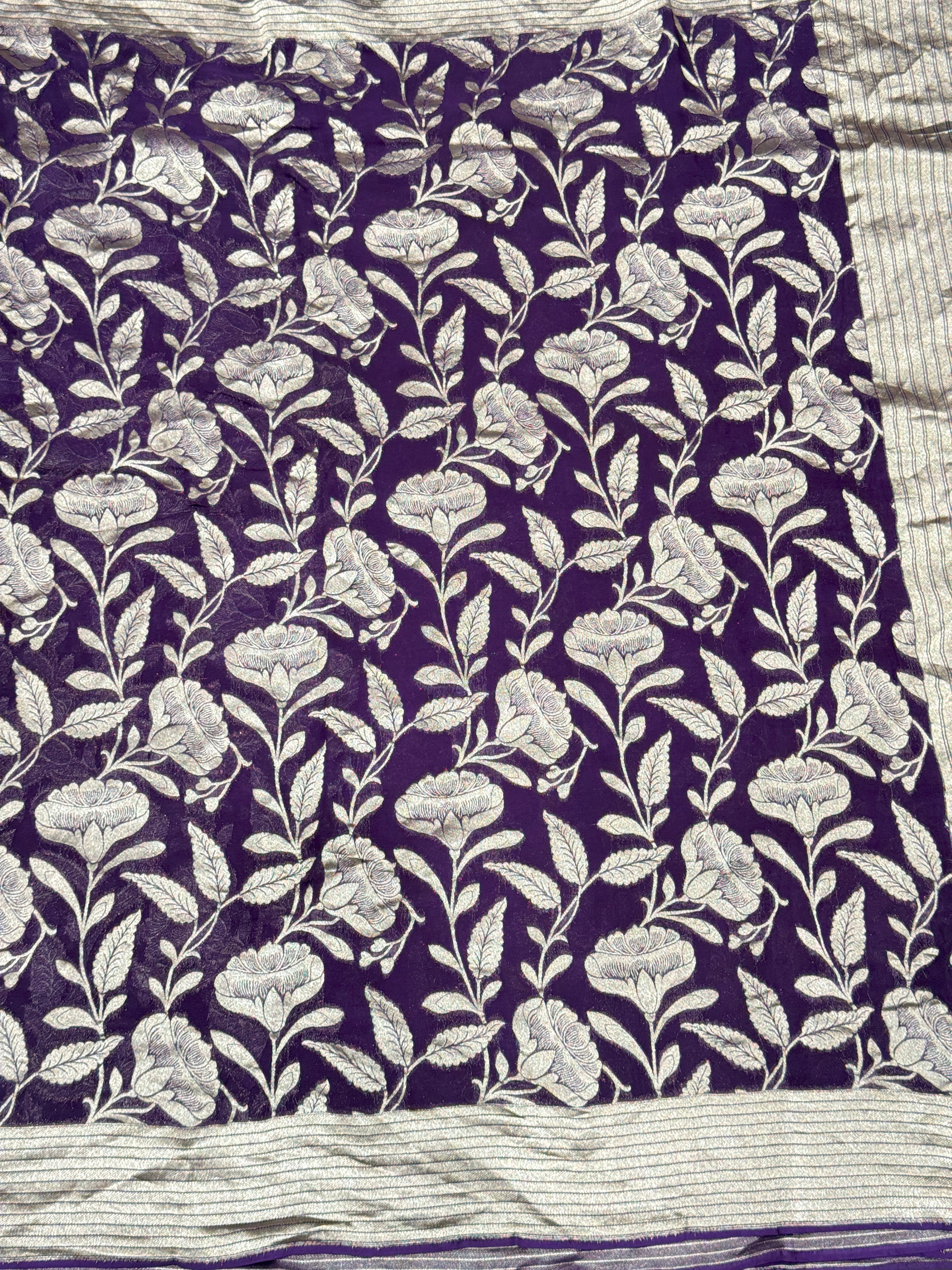 Purple Georgette Big Jaal Saree