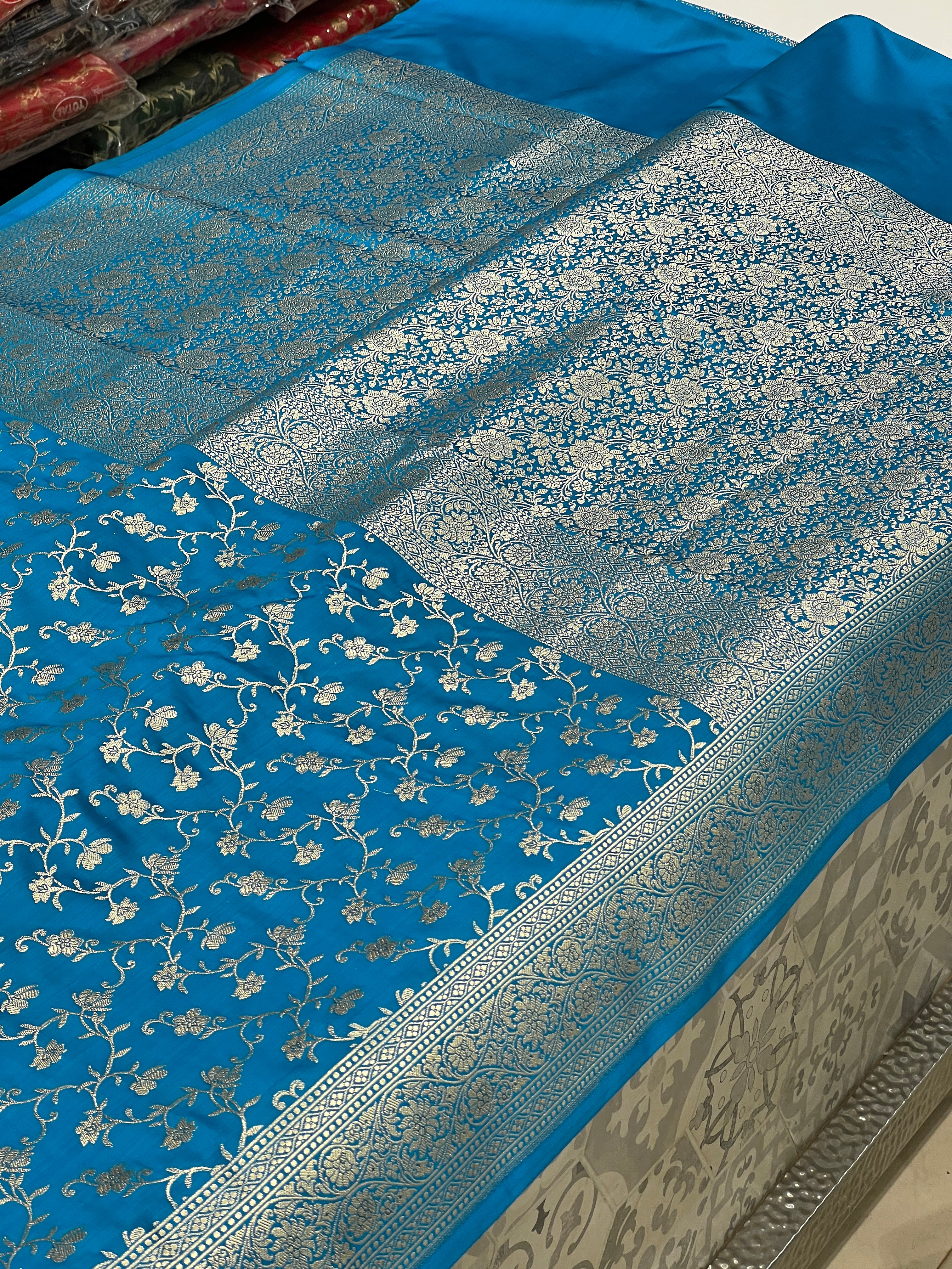Blue Banarasi Silk Periwinkle Saree
